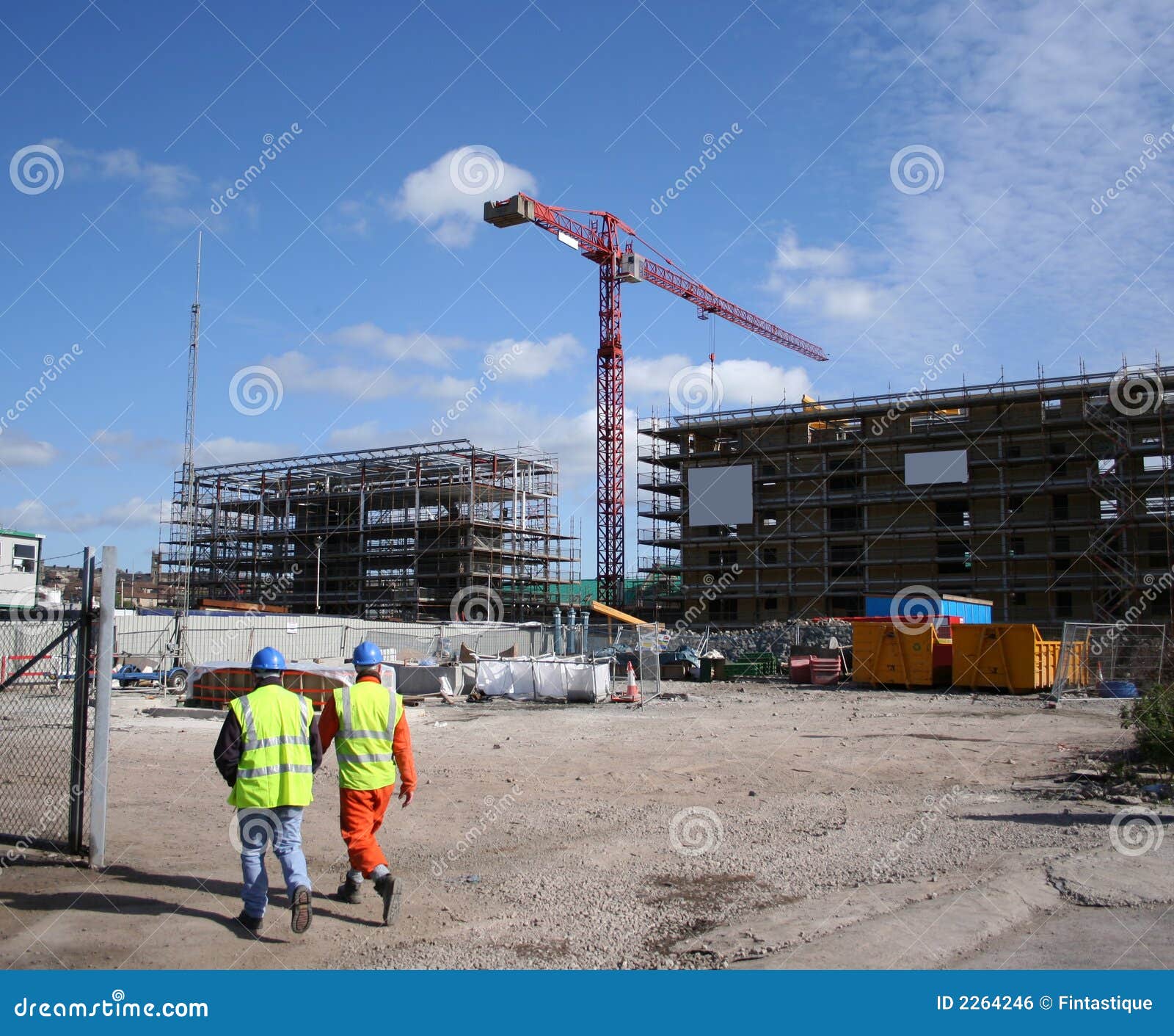 Construction Workers Walking Stock Photo Image of structure, crane