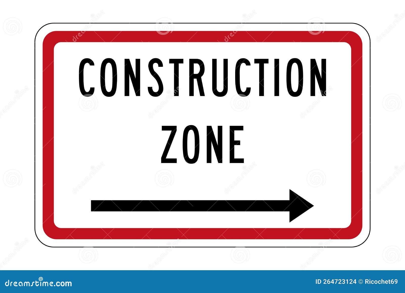 Construction Zone Road Sign Stock Illustration Illustration of information, road 264723124