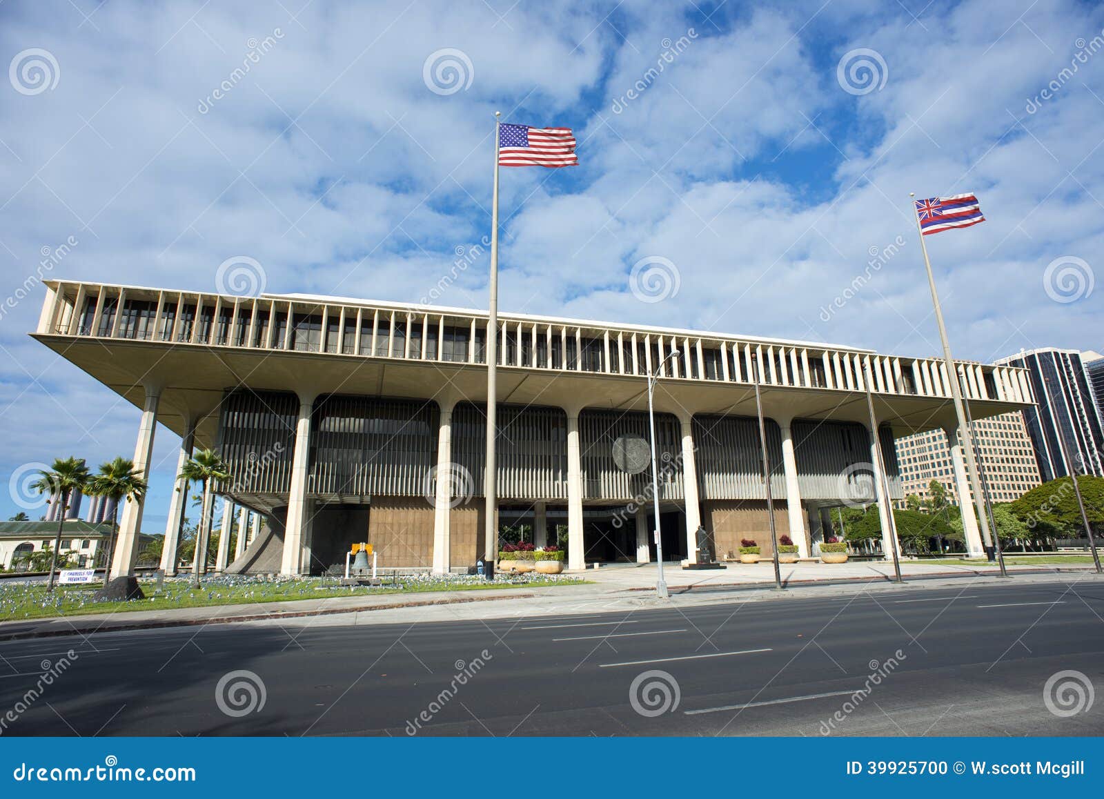 Construção do capital de estado de Havaí. Construção do capital de estado de Havaí em Honolulu, Havaí.