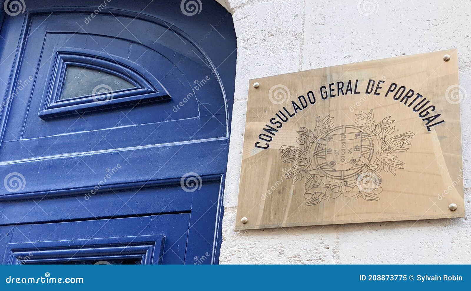 Consulado Geral De Portugal Copper Plate on the Entrance with