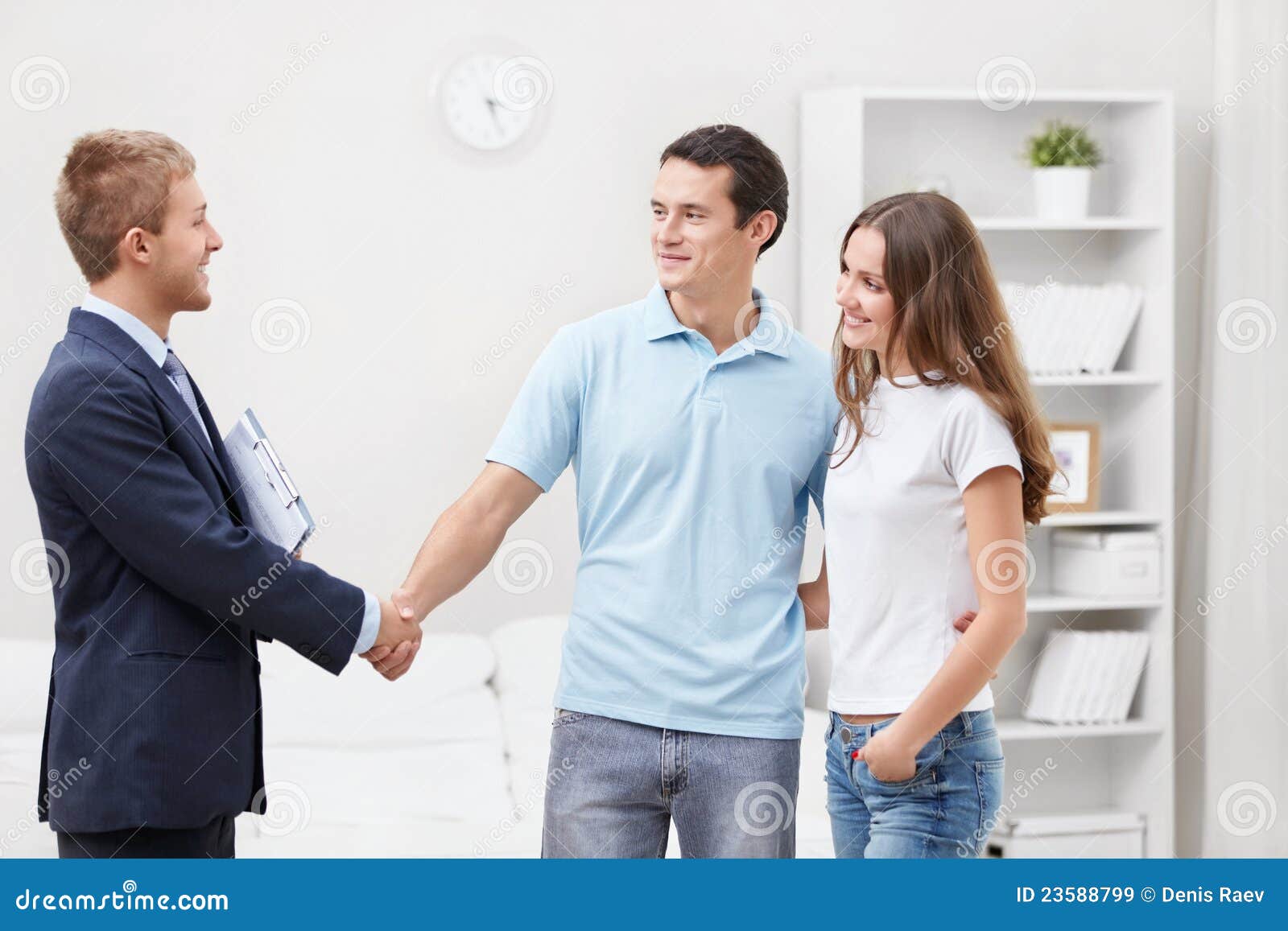 Consultant at home stock image. Image of handshake, white 23588799