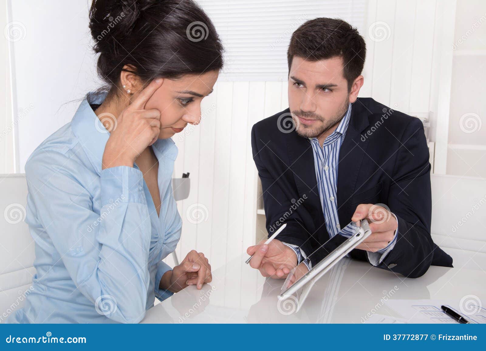 Consultation between Businessman and Customer at Office. Stock Image