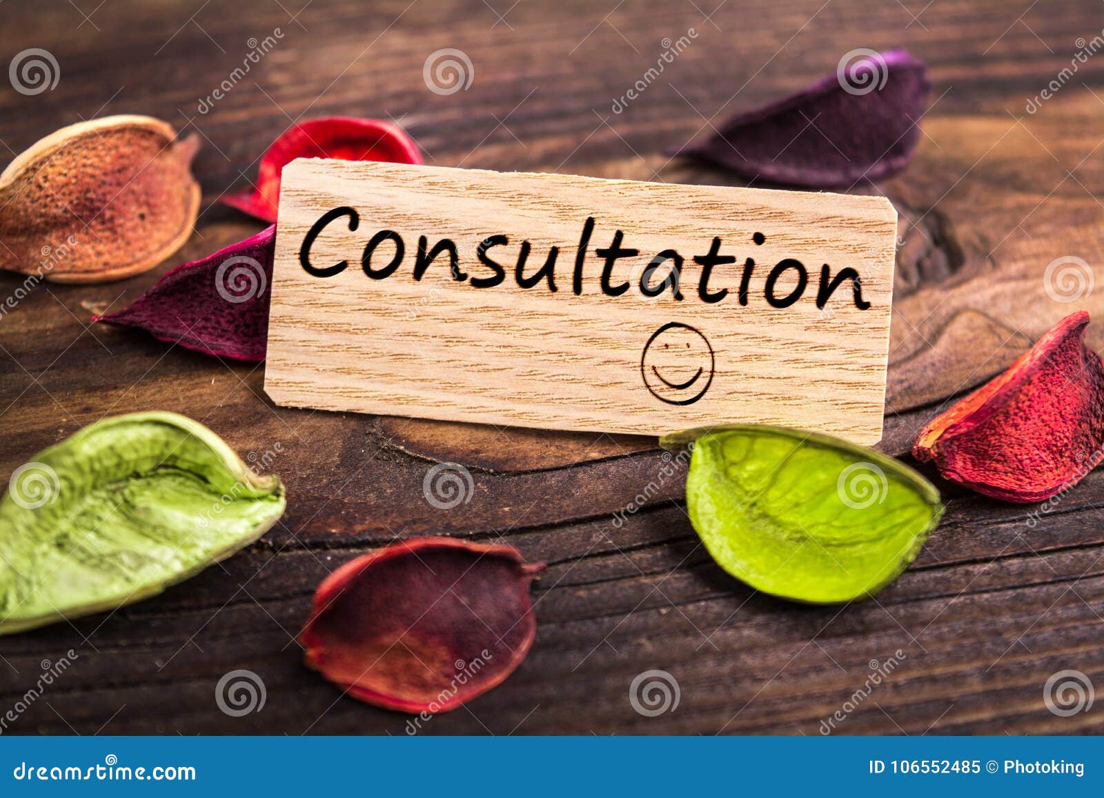 consultation word in card