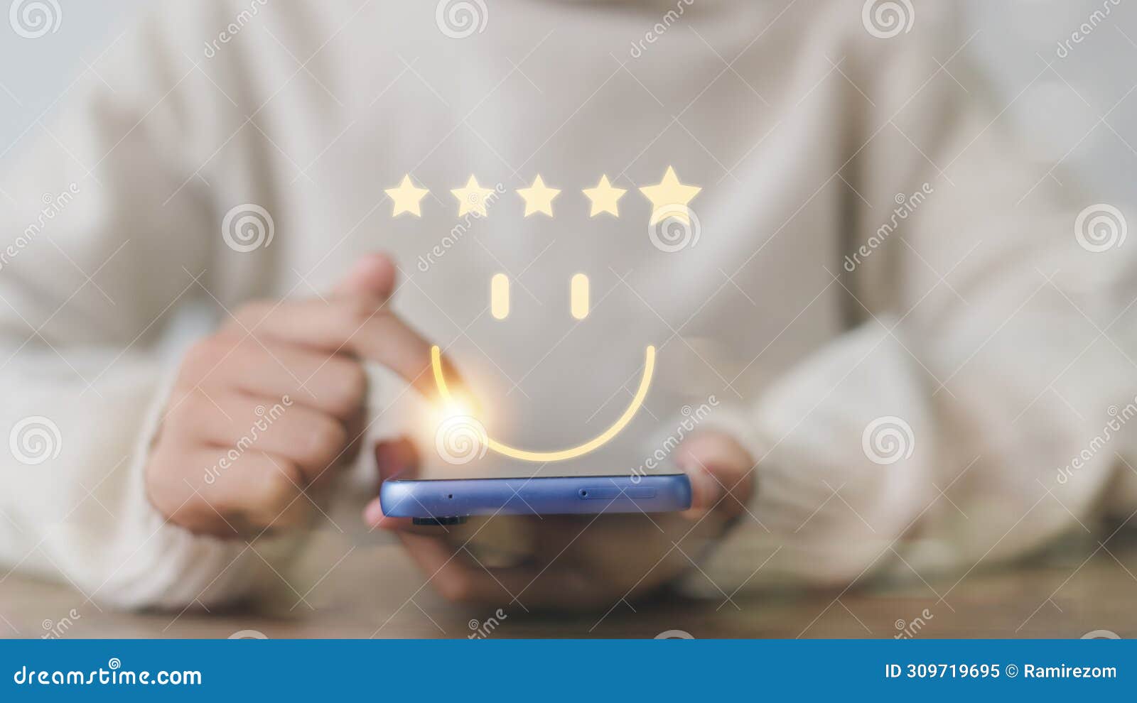 the consumer answered the survey conceptually. the customer creates a happy face smiling . the notion of customer happiness
