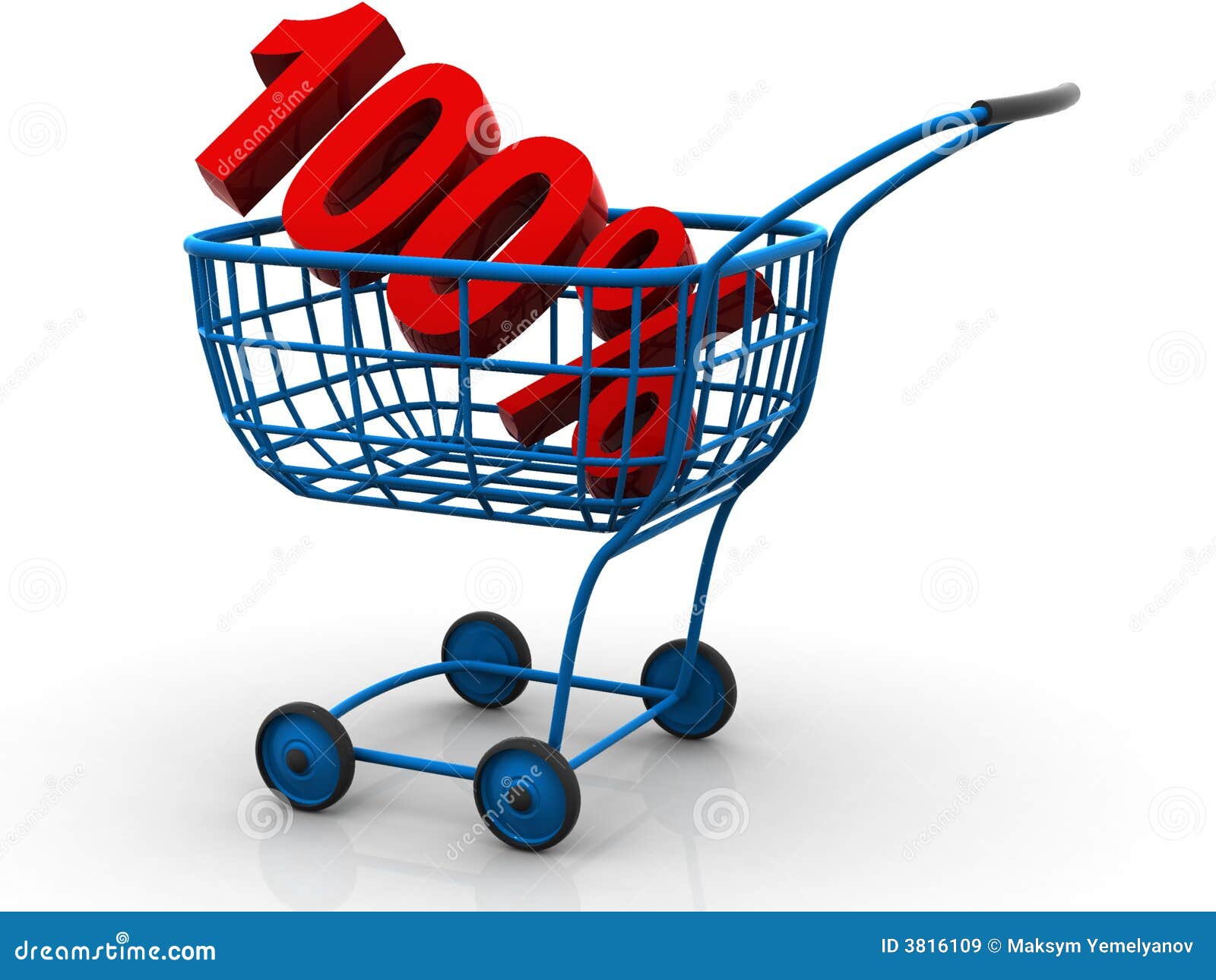 Consumer Basket with 100 Percent Stock Illustration Illustration of