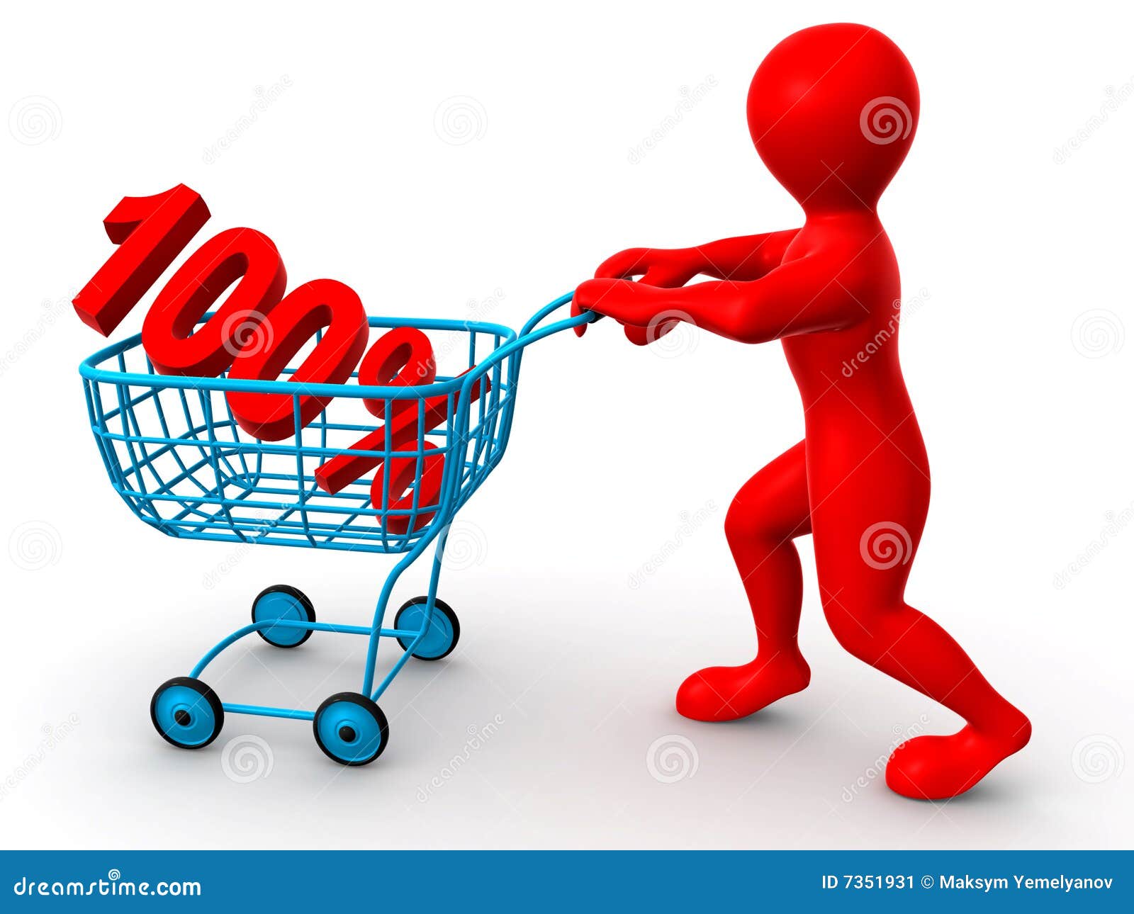 Consumer Basket with 100 Percent Stock Illustration Illustration of