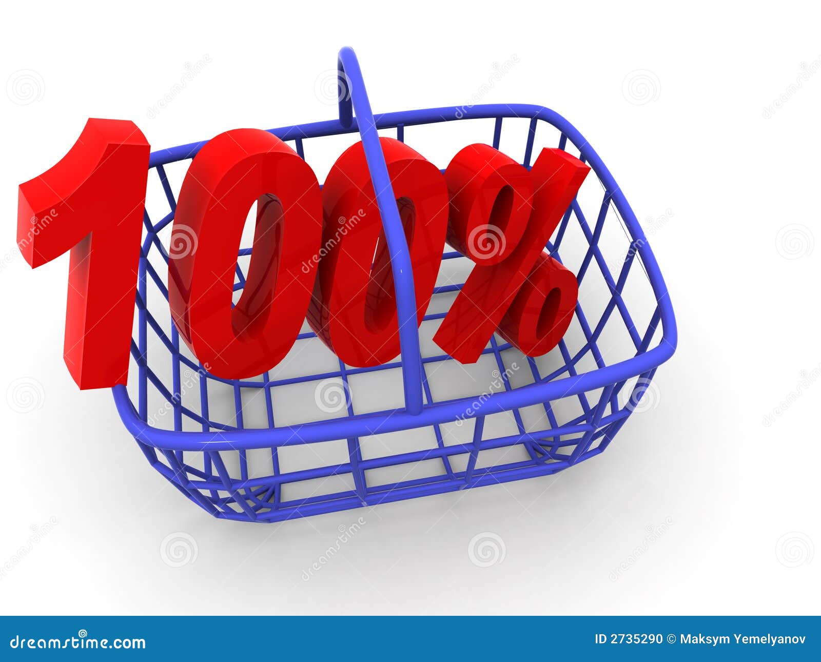 Consumer S Basket with Percent Stock Illustration Illustration of