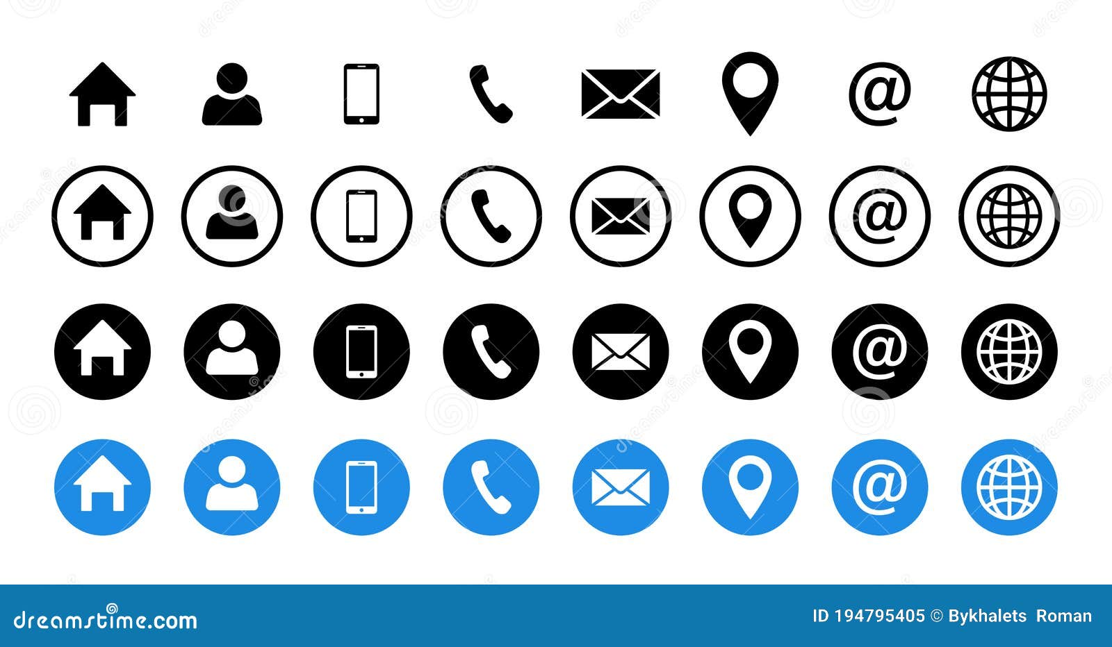 phone email icon vector