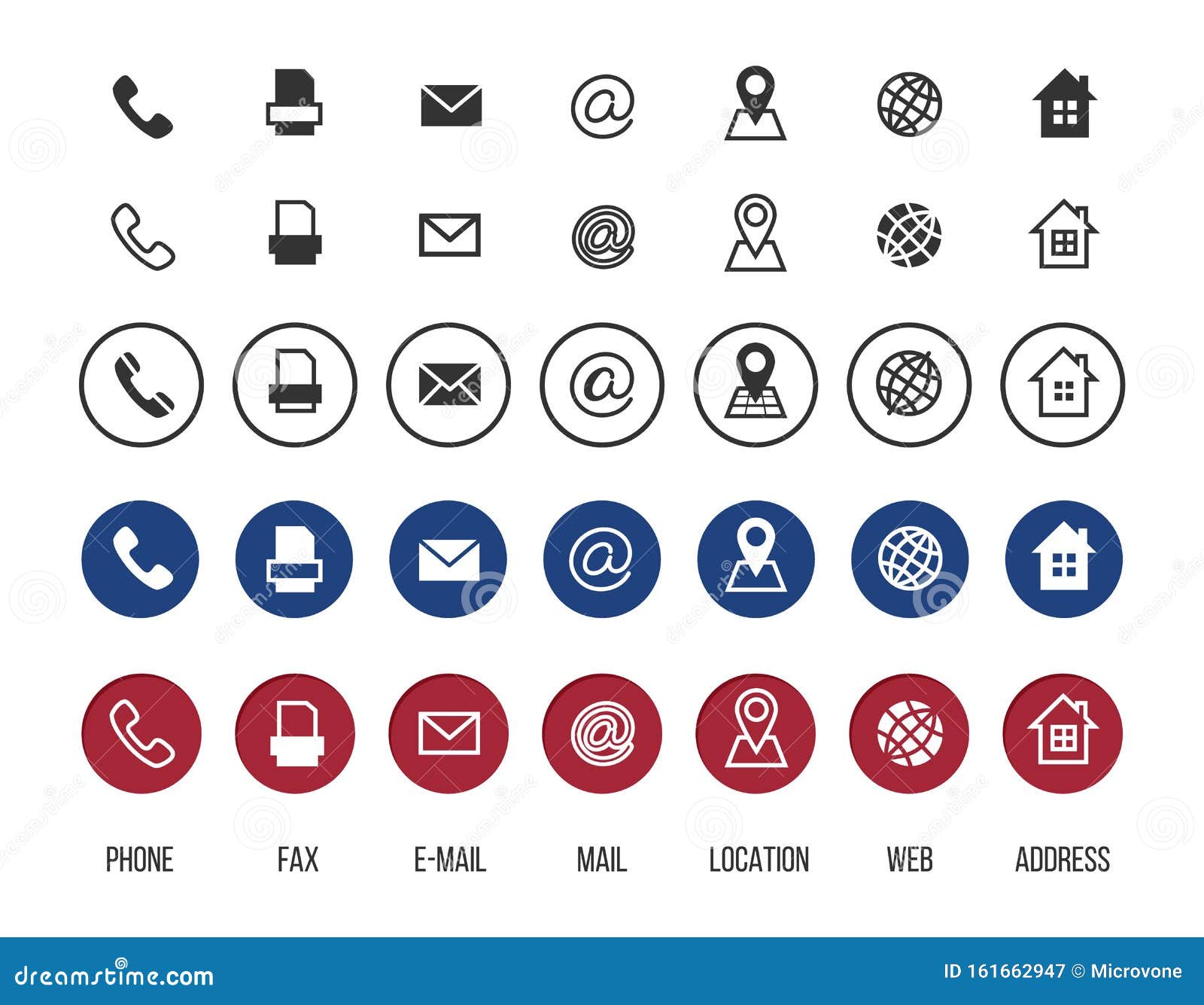 contact icons. business card  s collection. information icons, location, address, mail, fax, web set