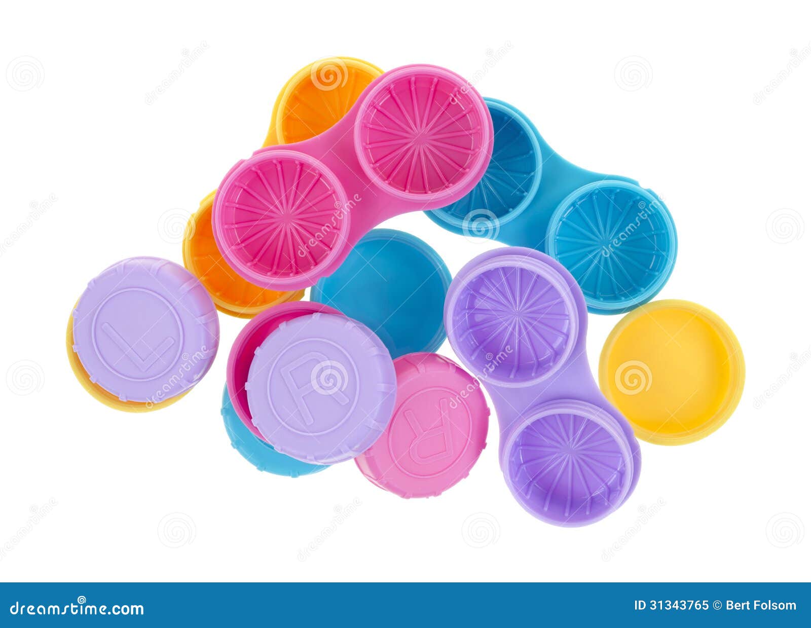 Contact Lens Cases with Covers Stock Image Image of yellow, opened