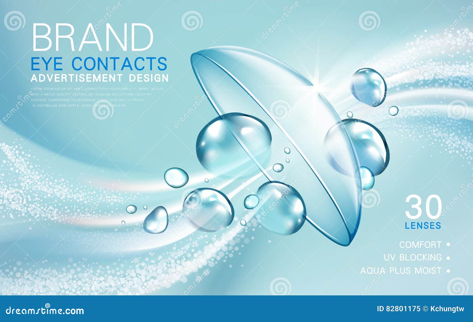 Contact lenses ad stock vector. Illustration of lense 82801175