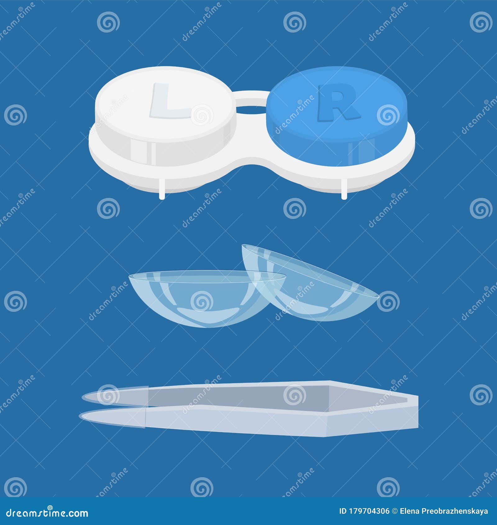 Contact Lenses, a Container for Storing Lenses and Tweezers. Vision