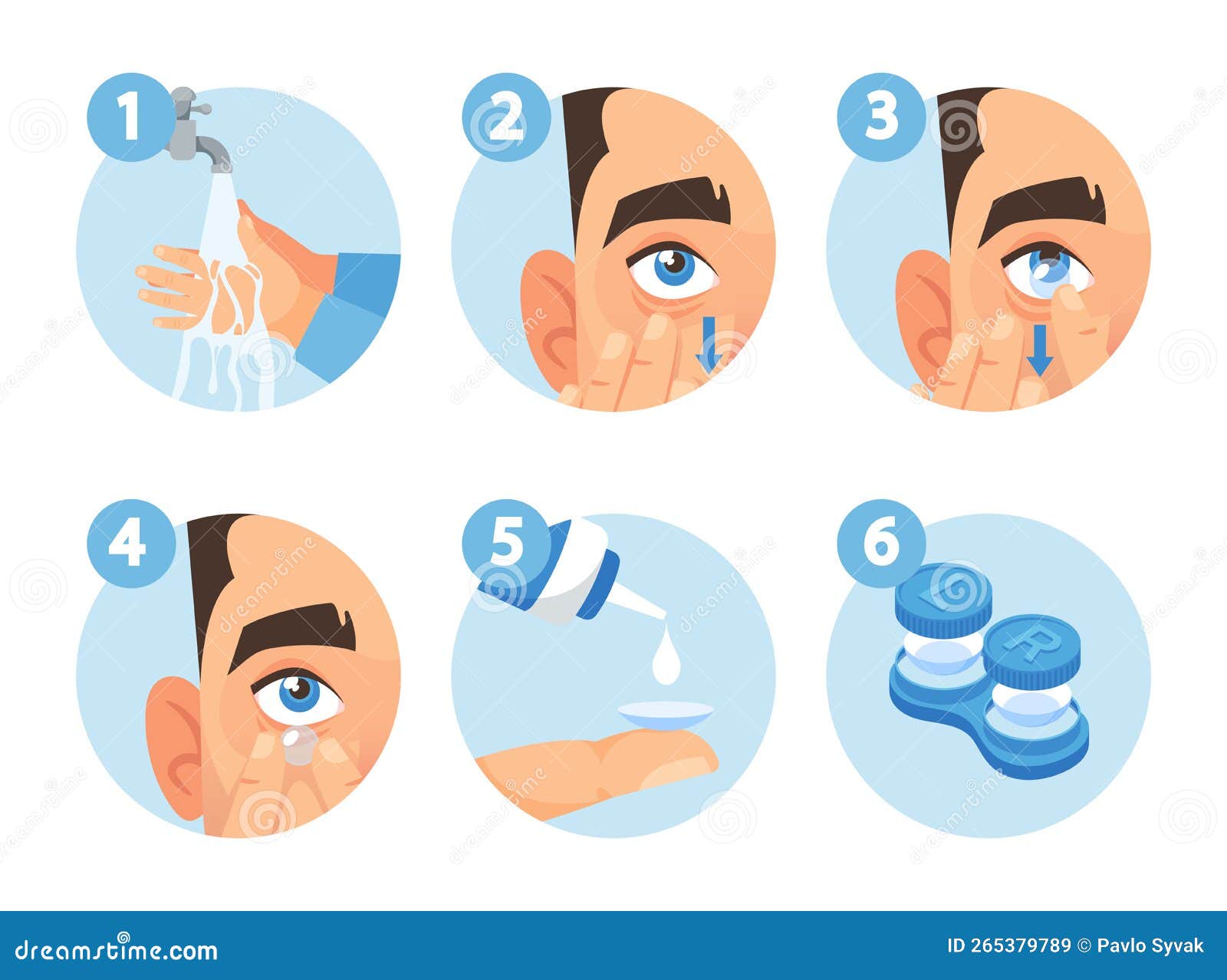 Contact Lenses Removal Instruction Steps. Wash Your Hands, Squeeze the