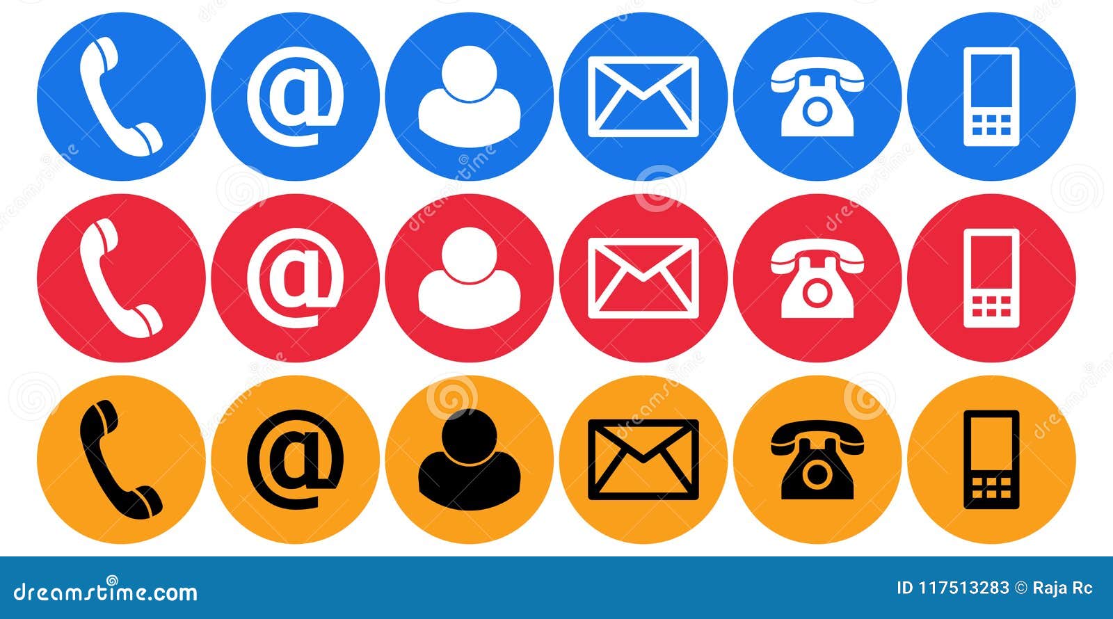 contact us call mail plain icons