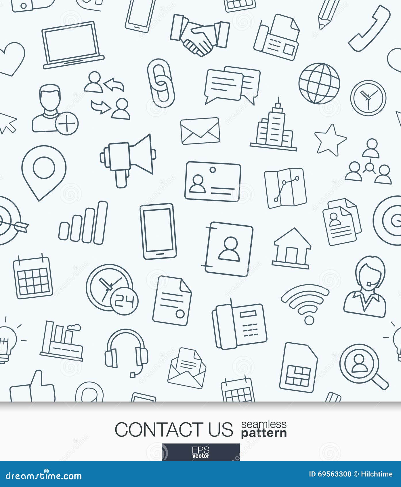 Contact Us Wallpaper. Black and White Communication Seamless