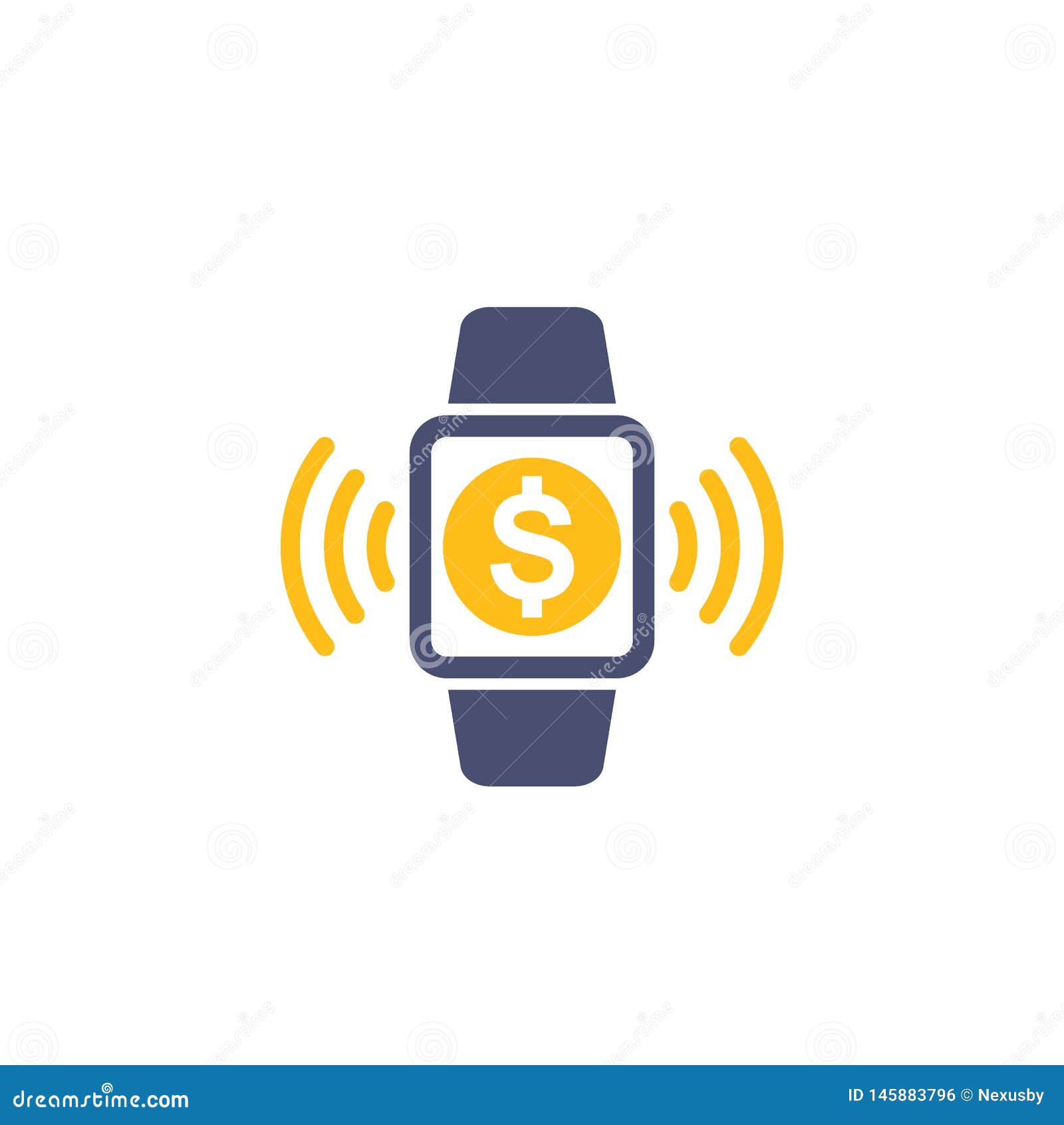 Contactless Payment Smart Watch, Vector Icon Stock Vector Illustration of smartwatch, electronic: 145883796
