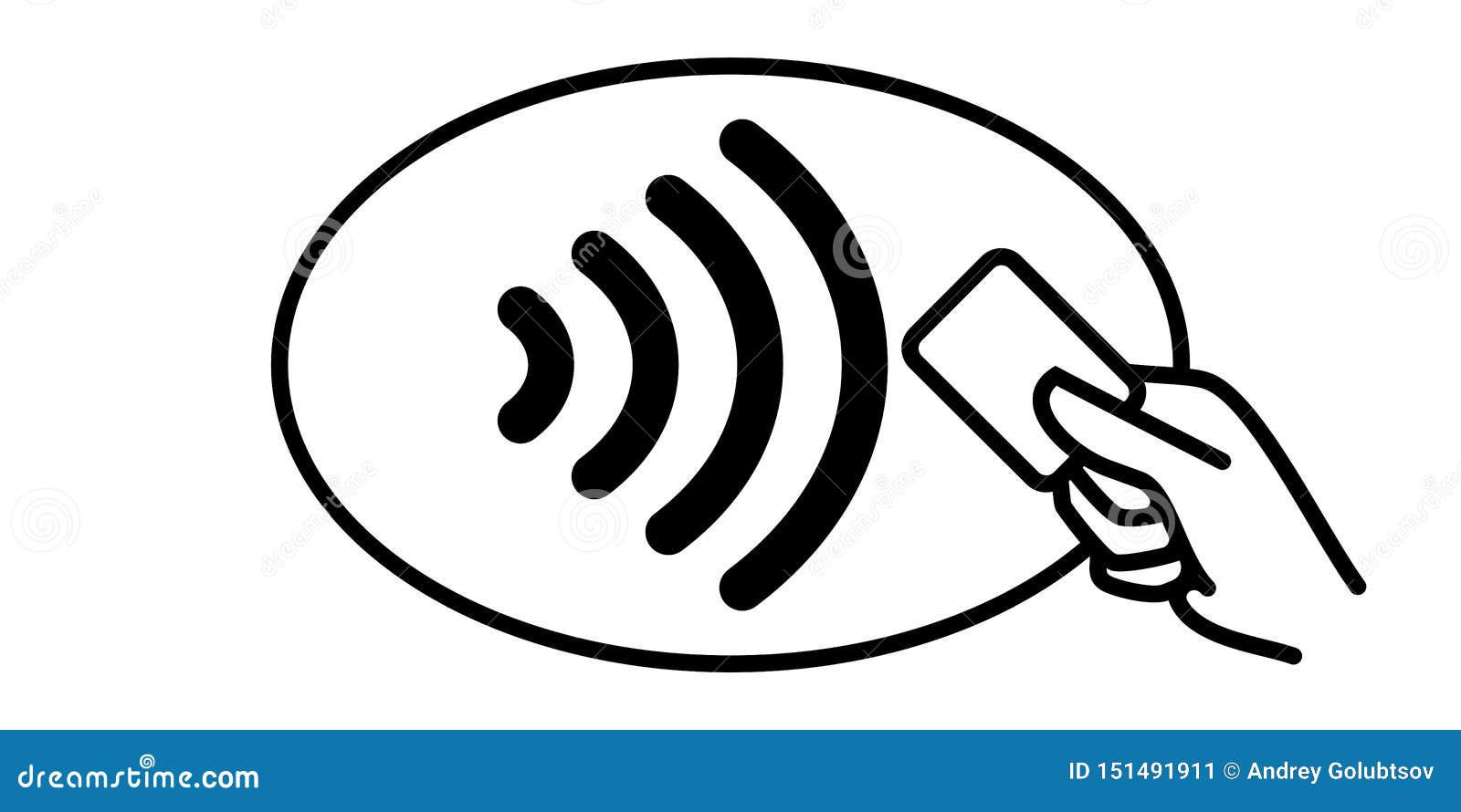 Contactless Payment Vector Icon Credit Card Hand Wireless Nfc Pay Wave And Contactless Pay Pass Logo Stock Vector Illustration Of Card Business 151491911