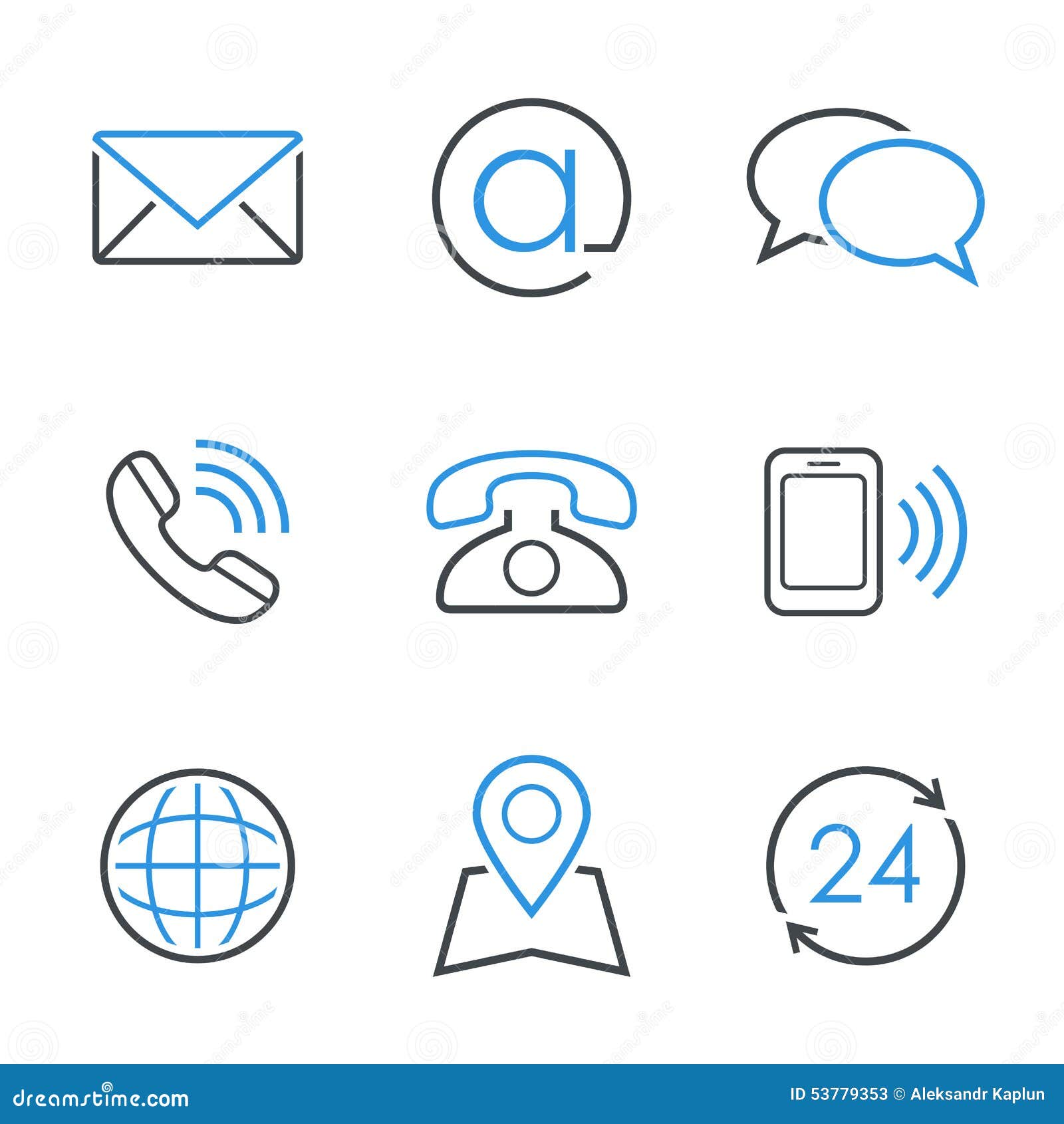 phone email icon vector