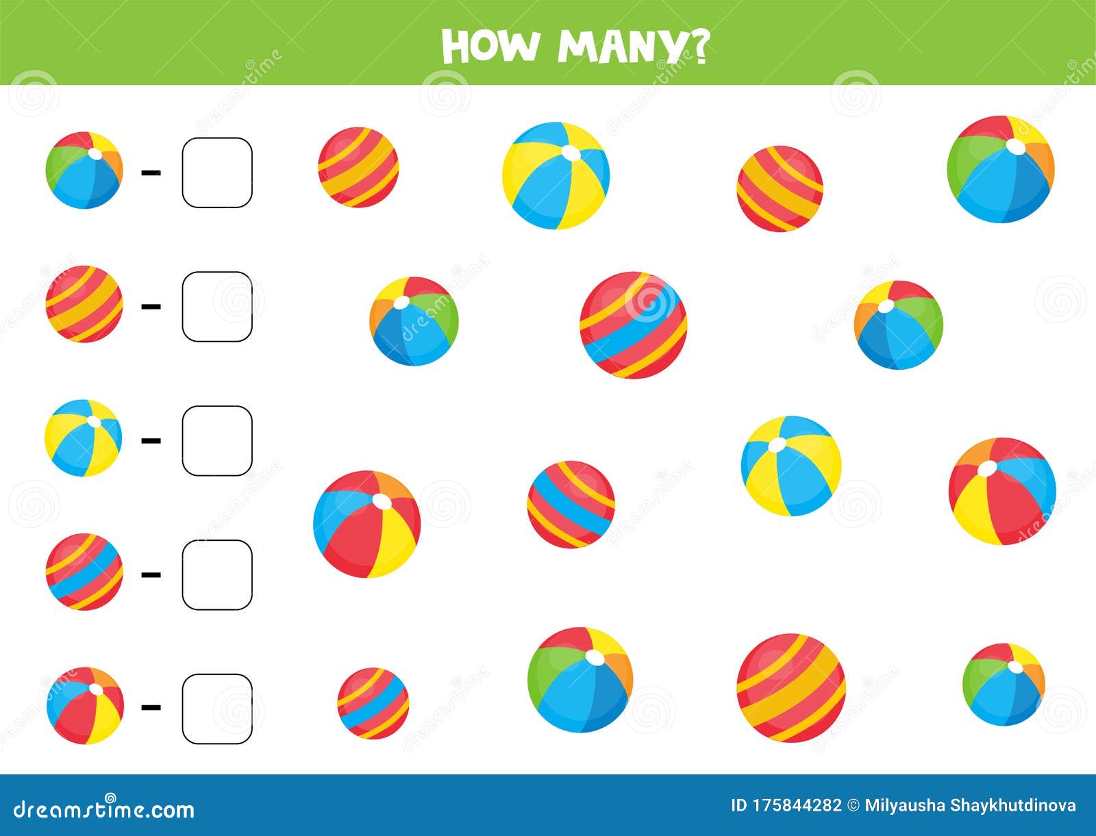 Contagem De Jogos Para Crianças. Conte As Diferentes Bolas Ilustração do  Vetor - Ilustração de brincalhona, resolva: 175844282