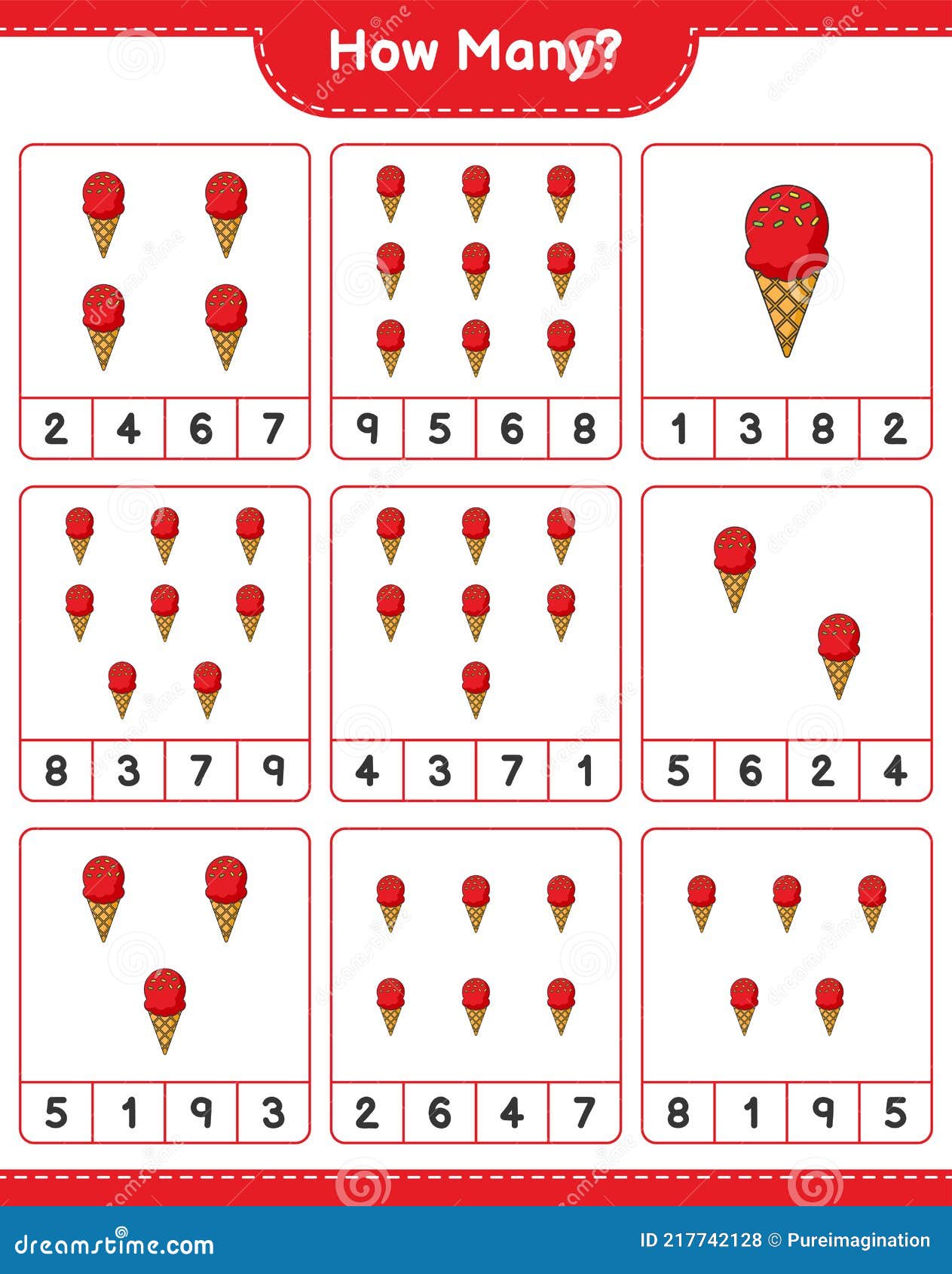 Quantos Jogos De Contagem De Sorvetes Para O Vetor De Ilustração