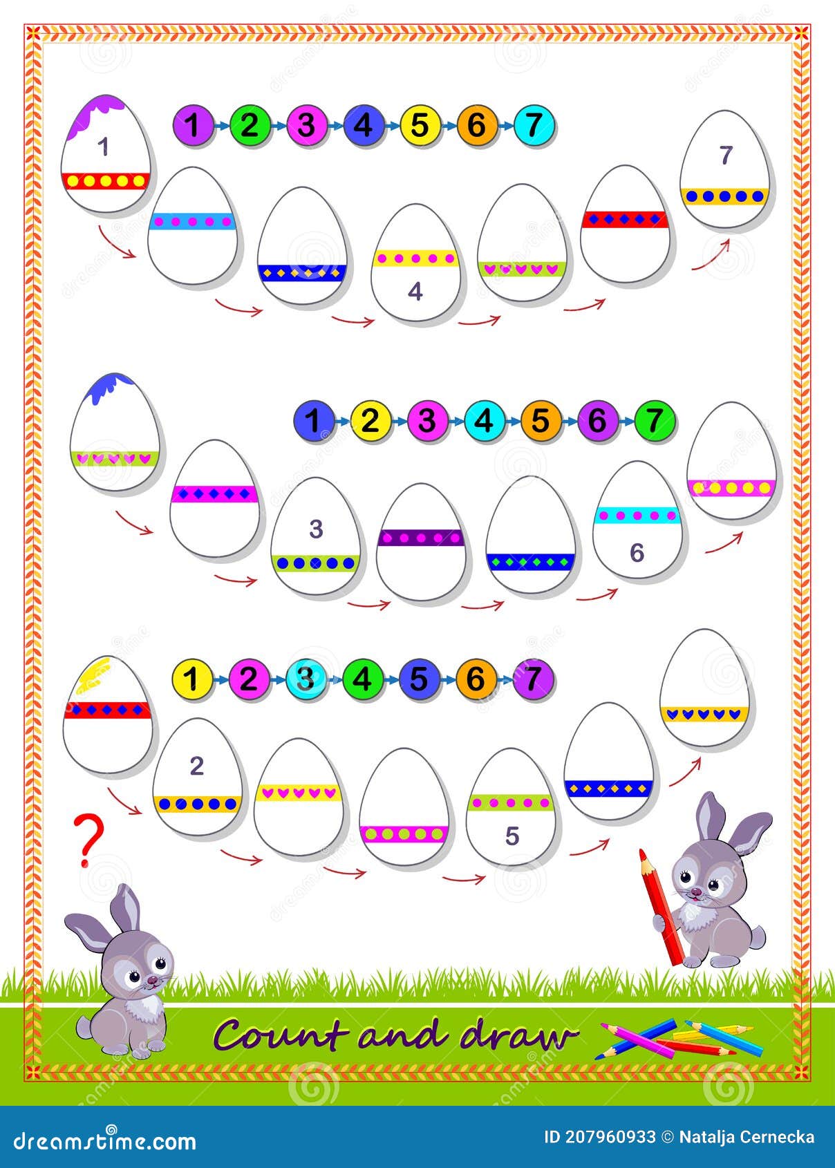 Colorir por números. jogo de puzzle para a educação infantil. números e  cores para desenhar e aprender matemática. frutas de vetor