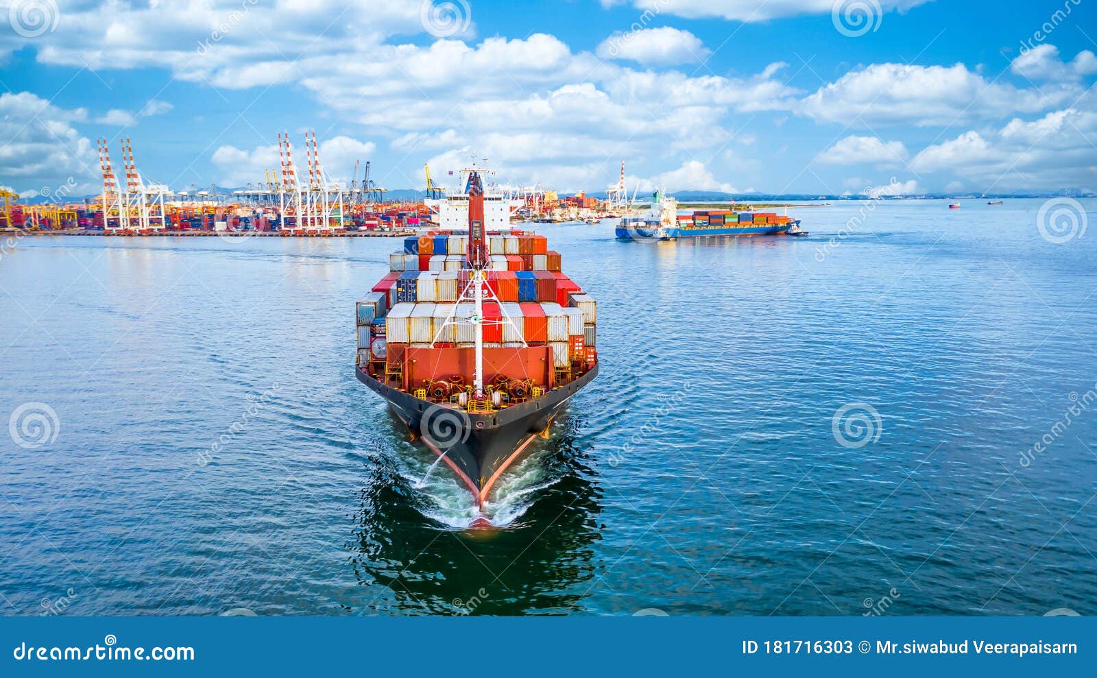 container cargo ship  import export global business worldwide logistic and transportation, container ship supply chain crisis,