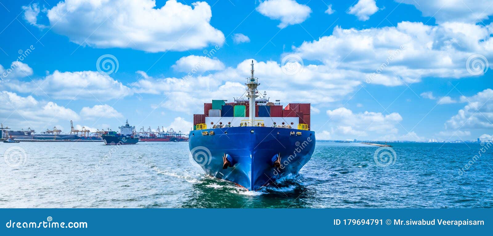 container cargo ship in ocean, business industry commerce global import export logistic transportation oversea worldwide, sea