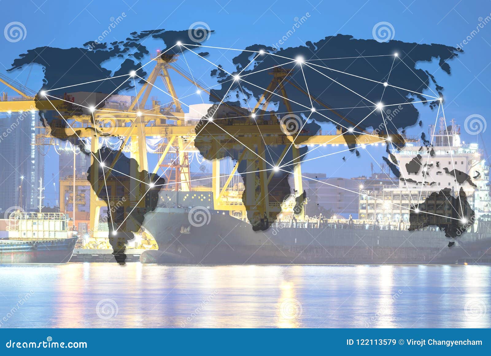 container cargo ship world wide logistic oversea shipping.