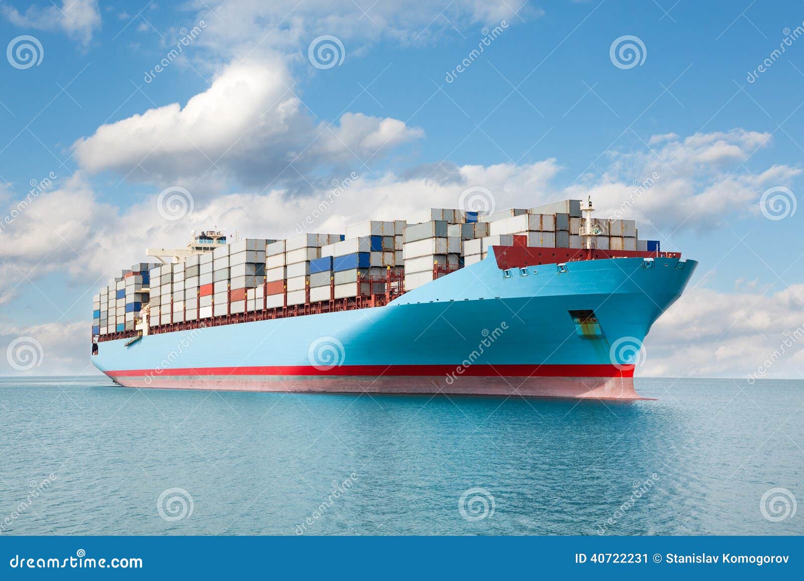 container carrier is at sea