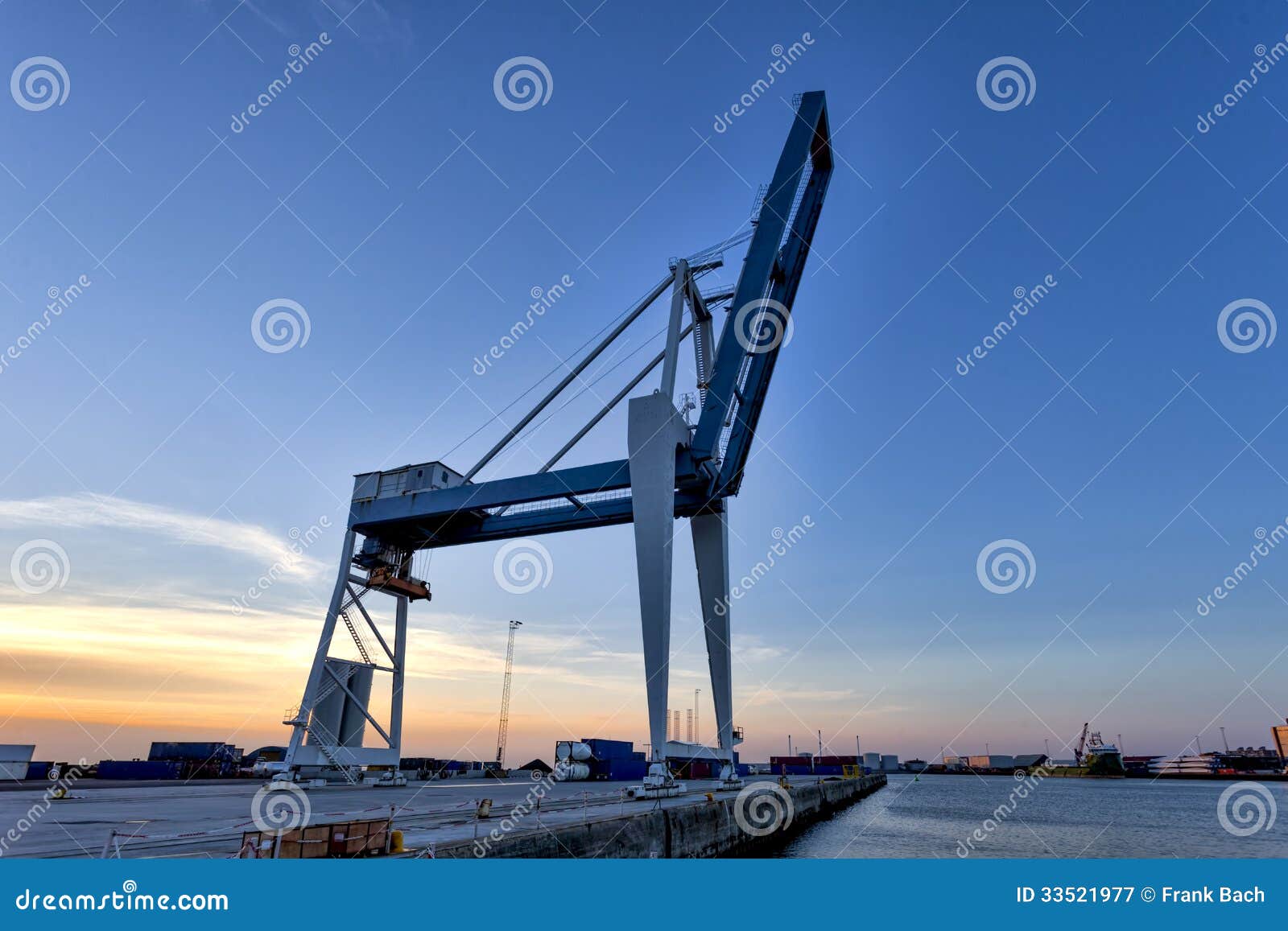 Container Crane on Esbjerg Harbor in Denmark Stock Image Image of