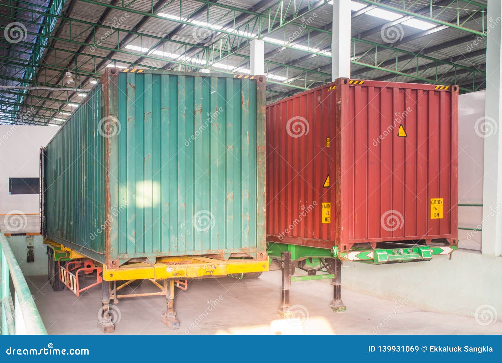 The Container Inside Warehouse on Shipment Area Stock Image Image of