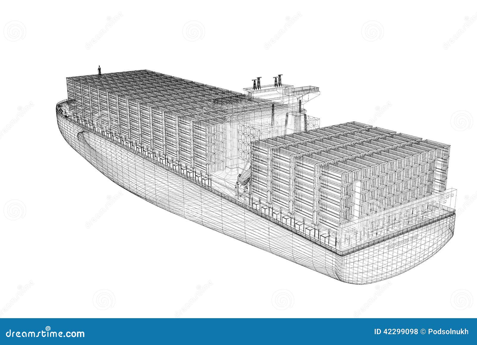 Container Ship Cargo Stock Illustration - Image: 42299098