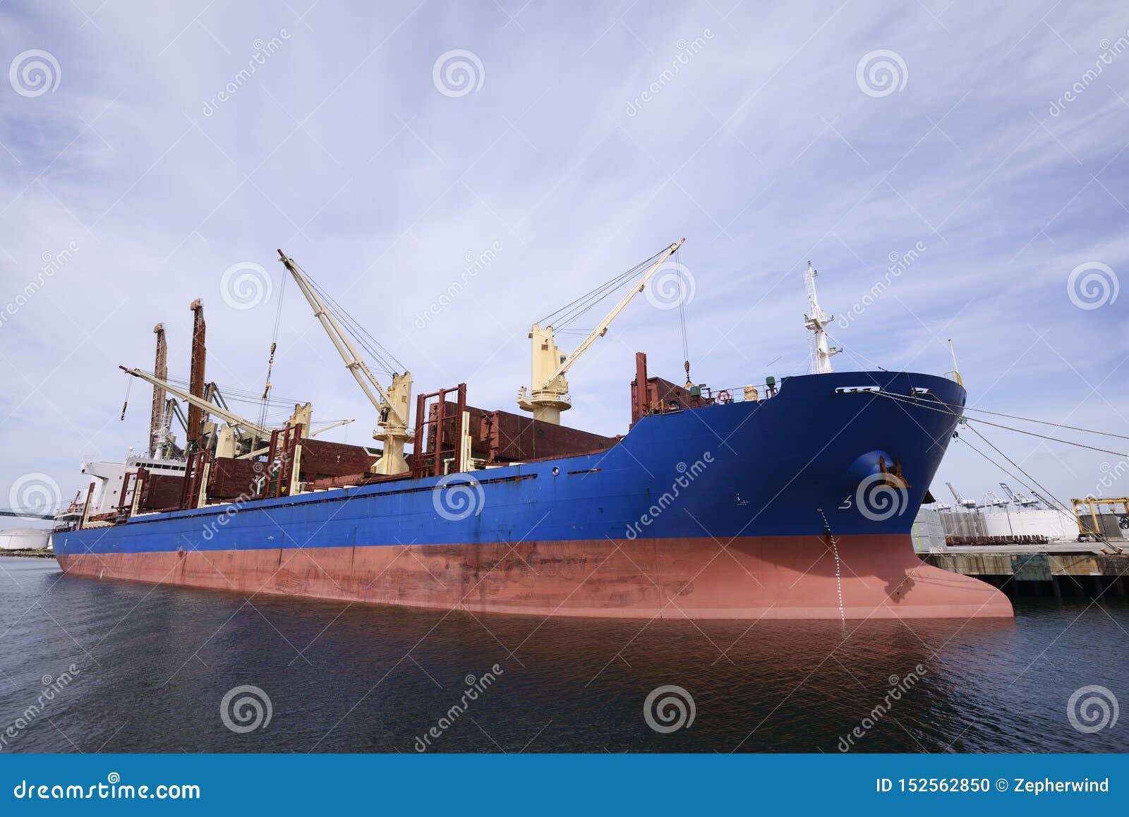 Container Ship Docked in Port Unloading Cargo. Stock Photo Image of angeles, tanker 152562850