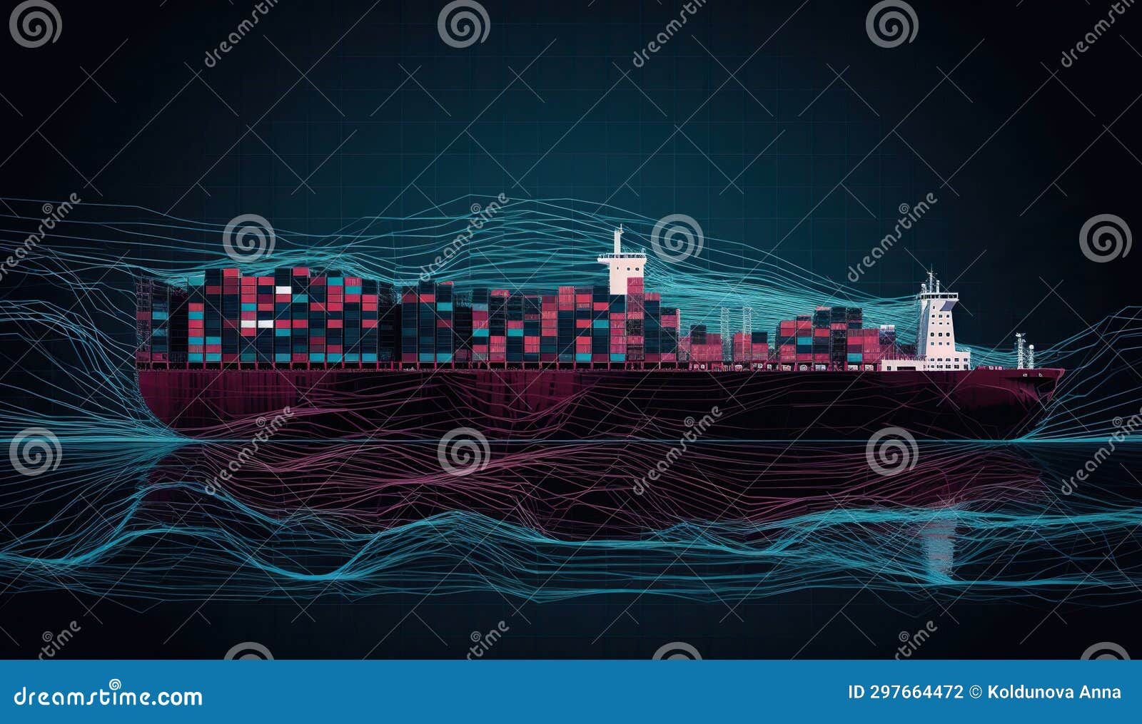 A Container Ship is in the Ocean, Concept of Maritime Commerce Stock Photo Image of