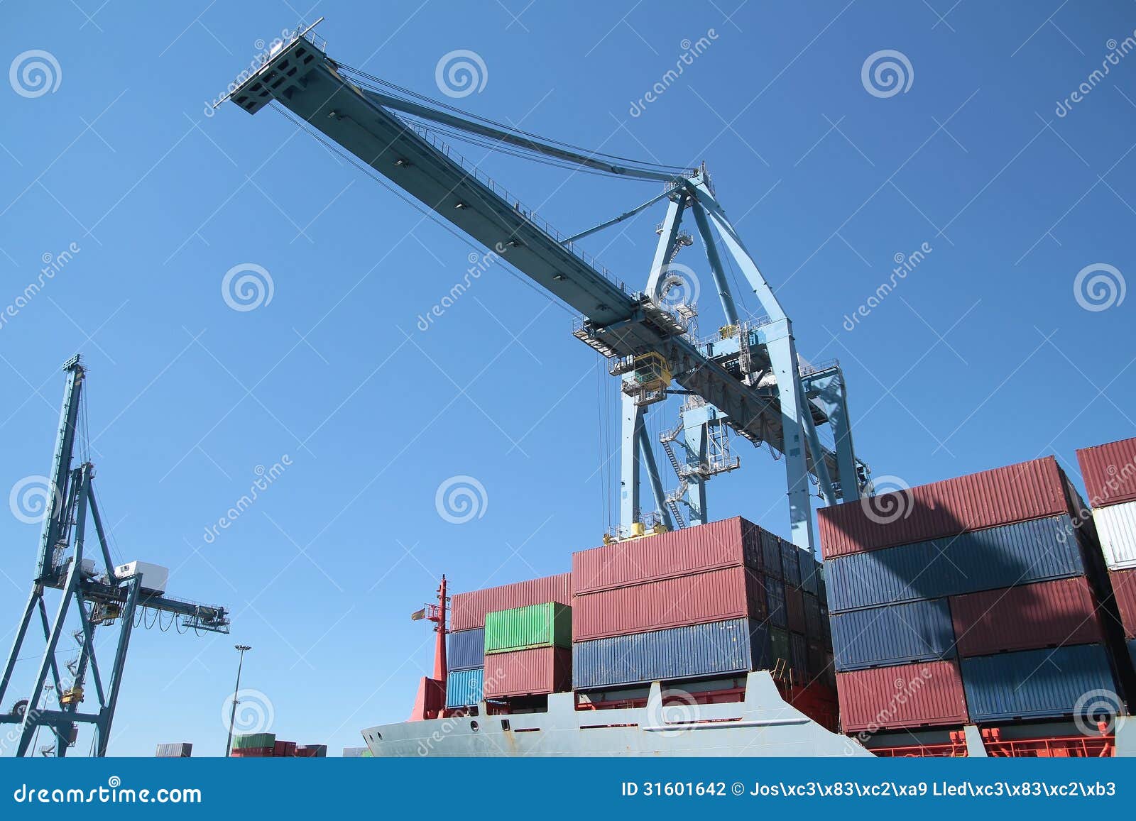 container ship in port