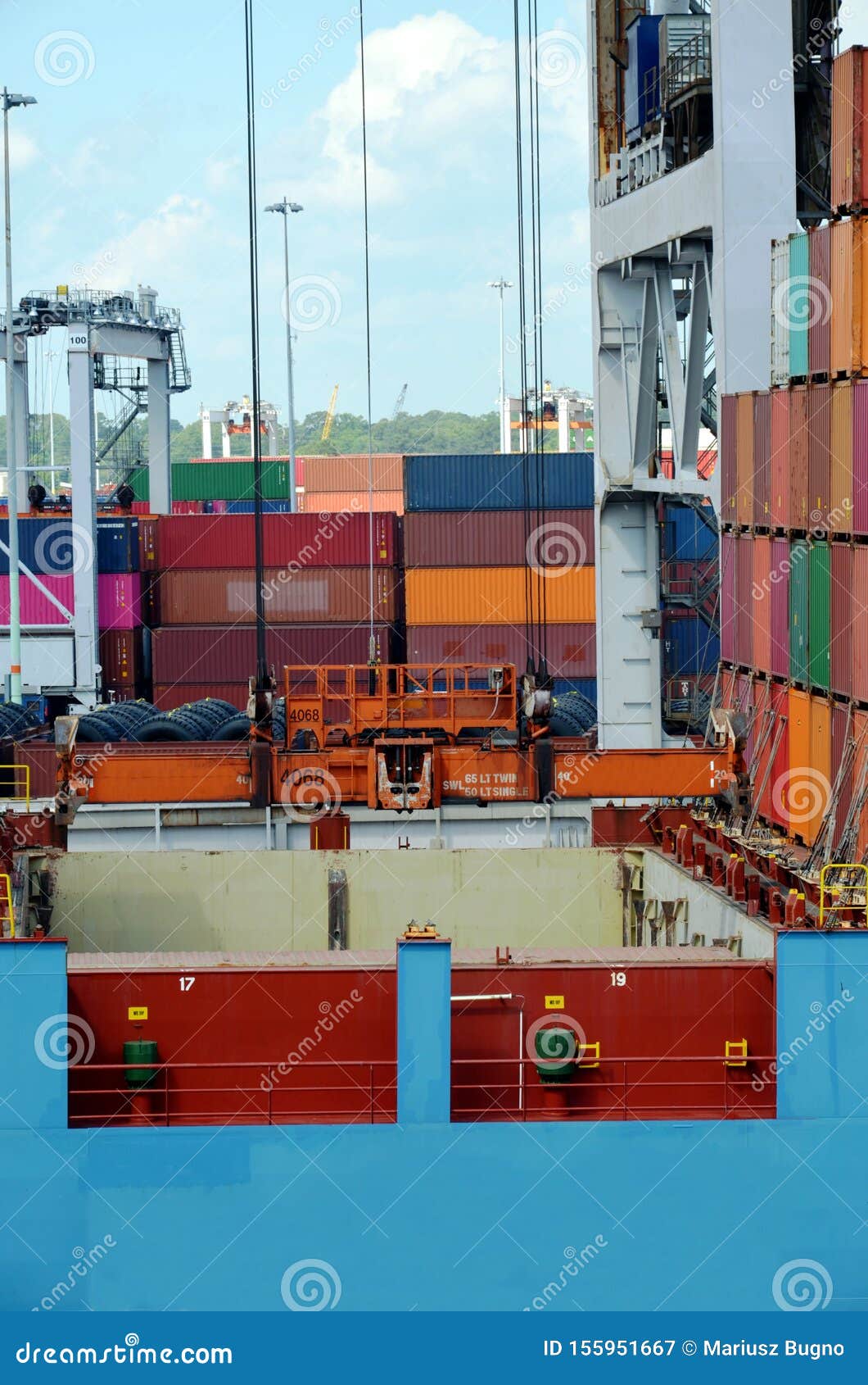 Container Ship in the Port of Savannah, Stock Image Image of