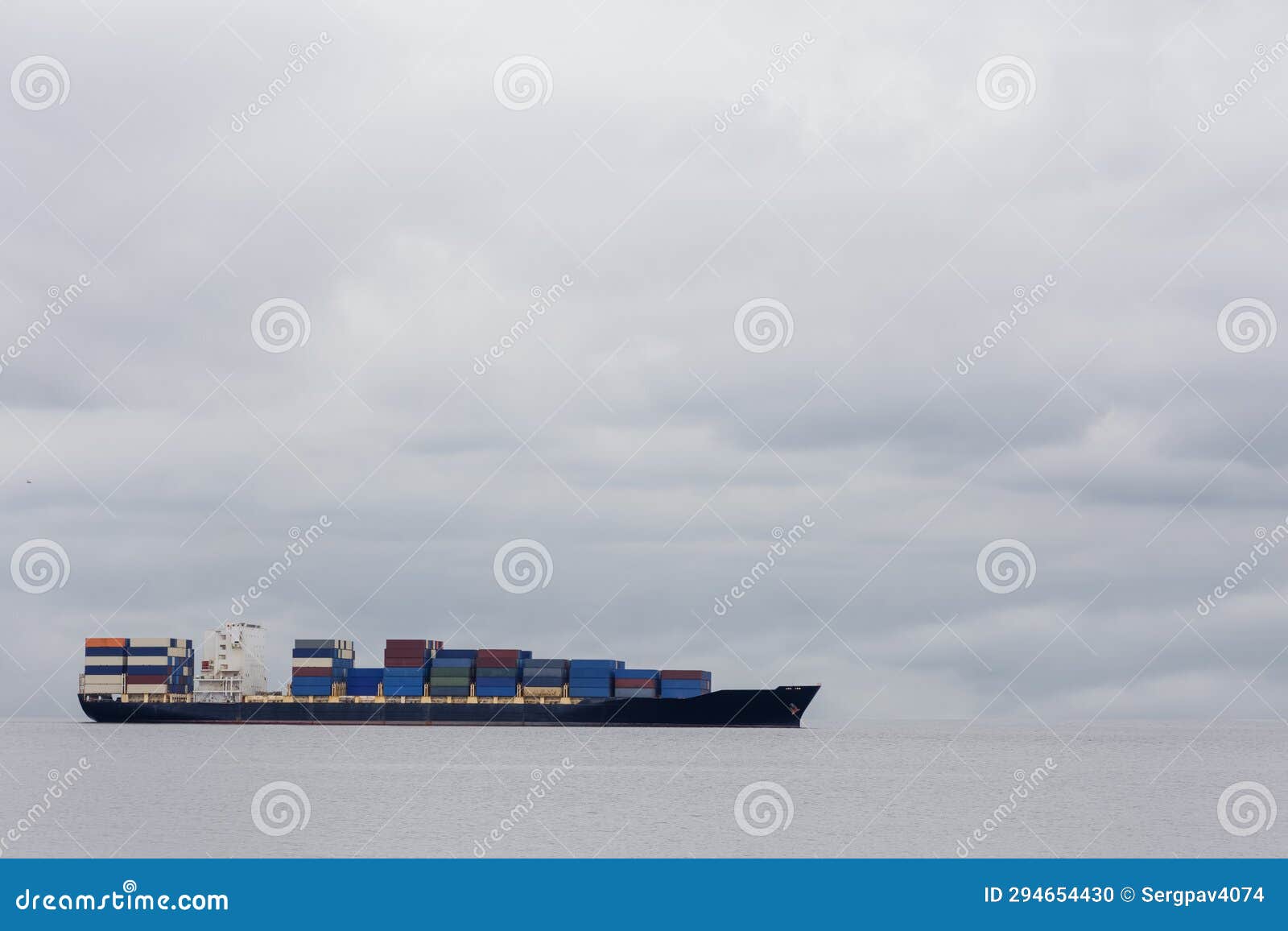 Container Ship Sailing on the Sea Stock Photo Image of ship, aqua 294654430