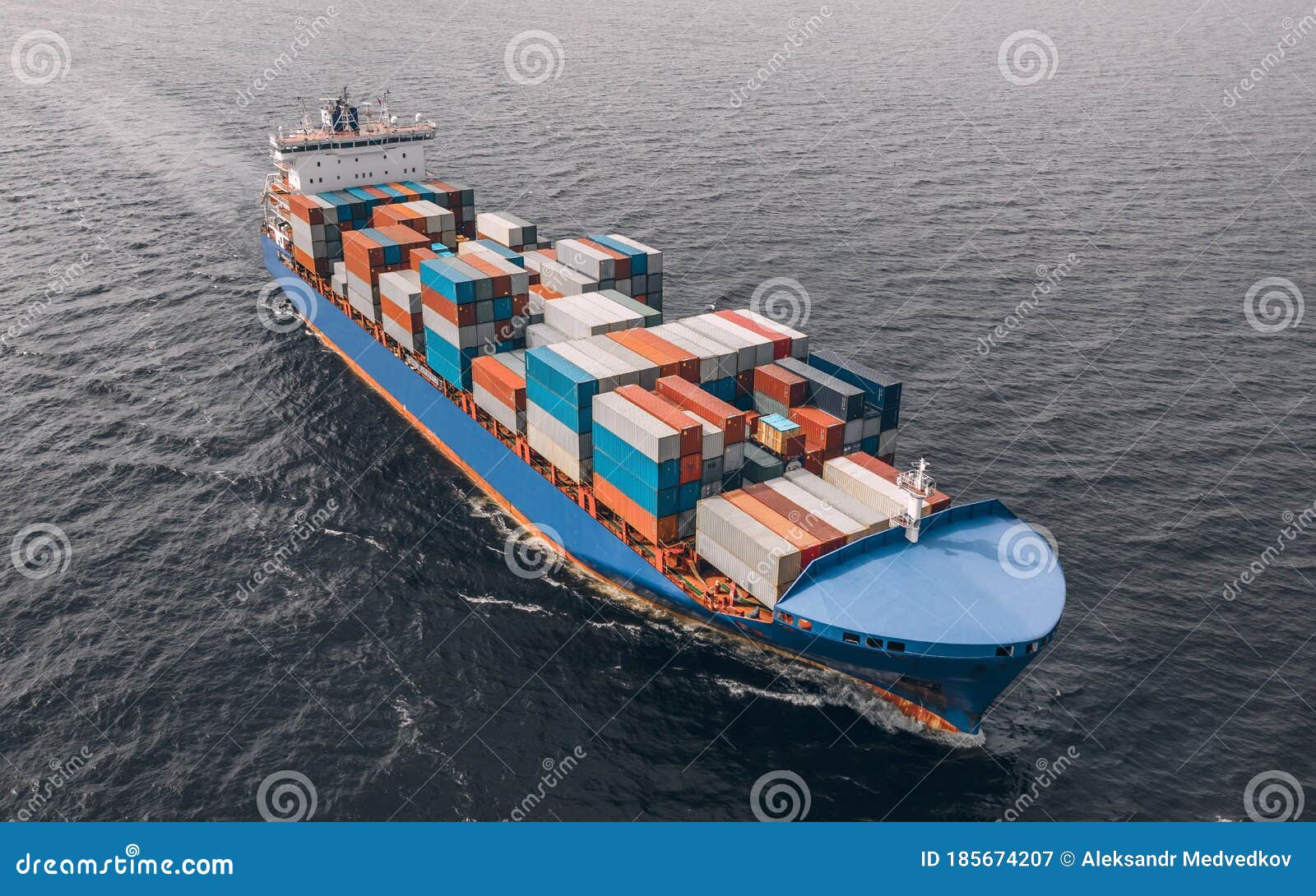 Container Ship Sailing in Sea Stock Image Image of international, export 185674207