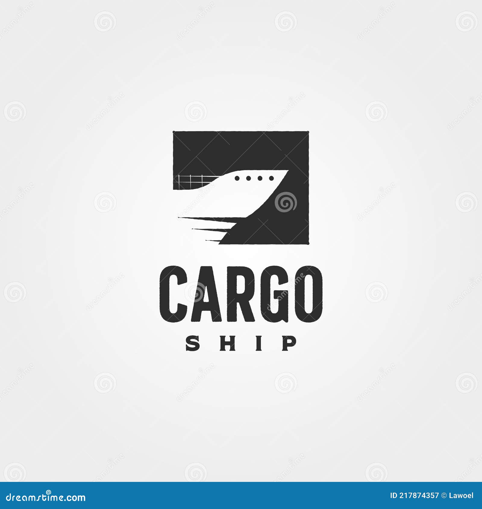 Container Ship Vintage Logo Vector Symbol Illustration Design ...