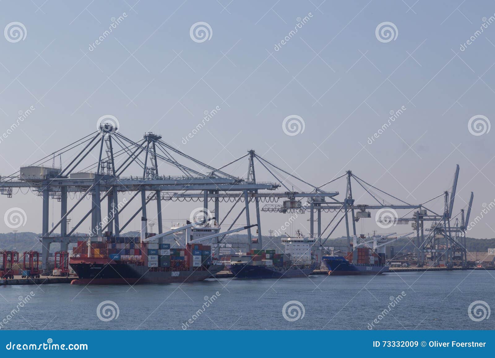 Container Terminal in Aarhus, Denmark Editorial Stock Image Image of