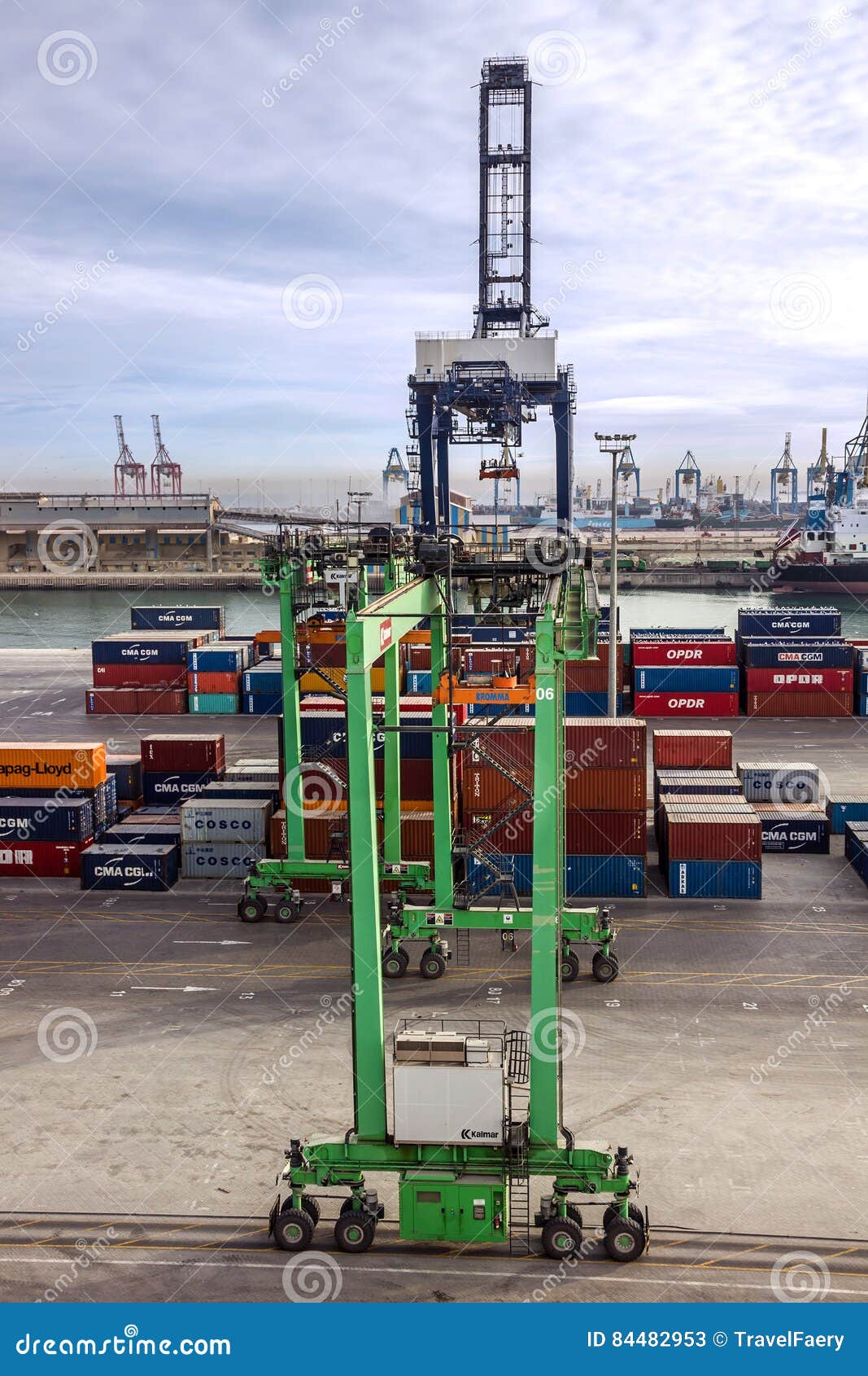 Container Terminal in Casablanca Sea Port, Morocco Editorial Stock