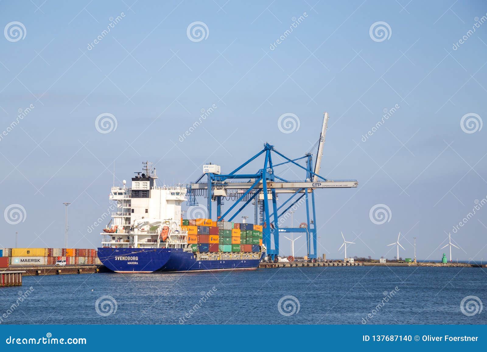 Container Terminal in Copenhagen, Denmark Editorial Image Image of
