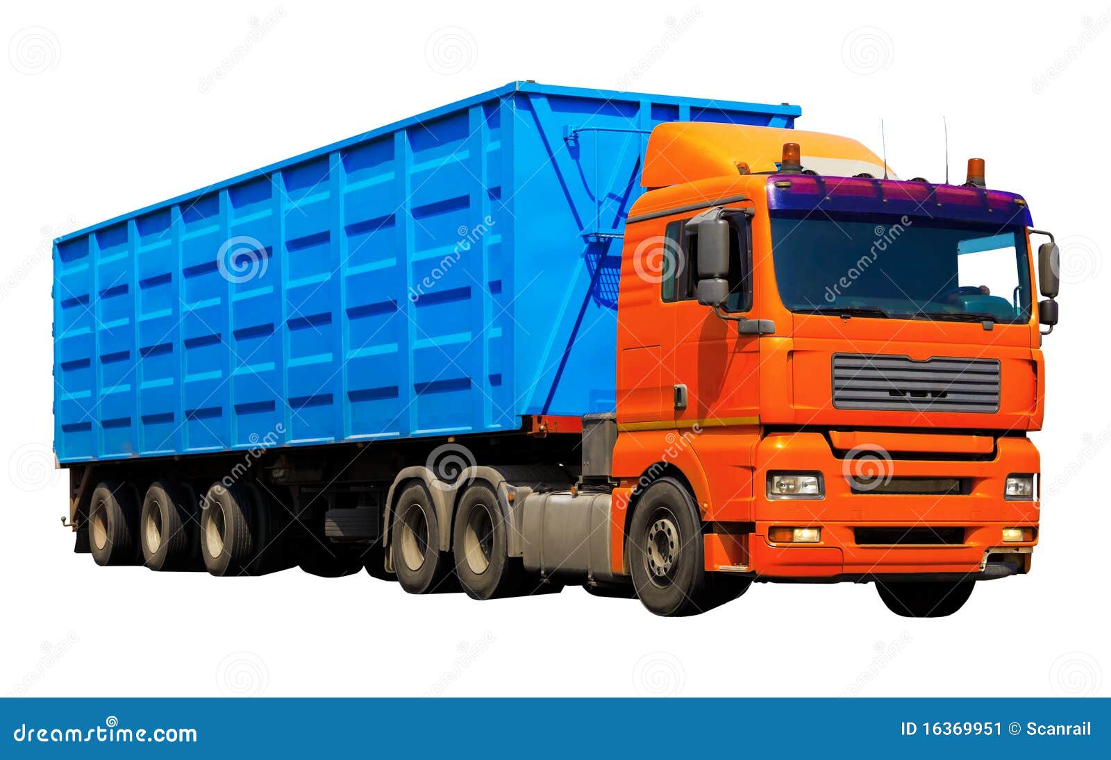 Container truck stock image. Image of road, orange, shipping  16369951