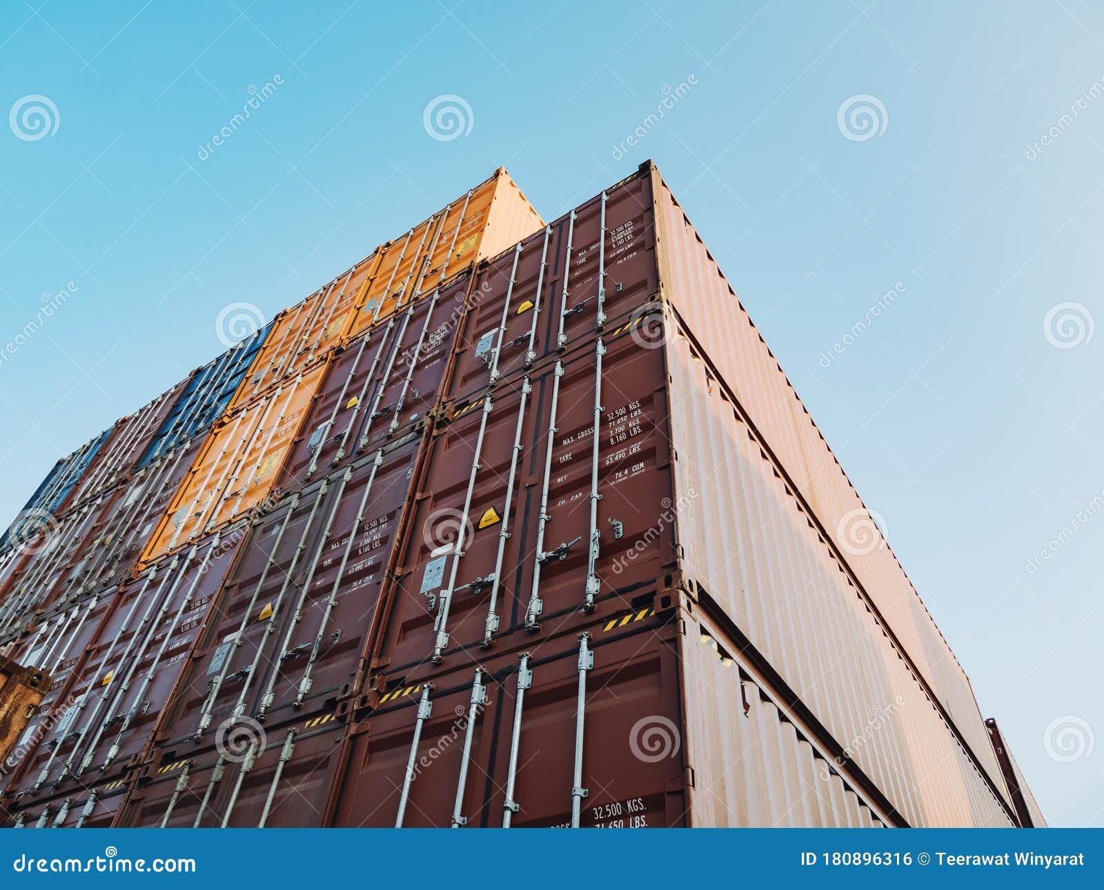 Containers Cargo Shipping Logistic Freight Warehouse Import Export Business Stock Photo Image