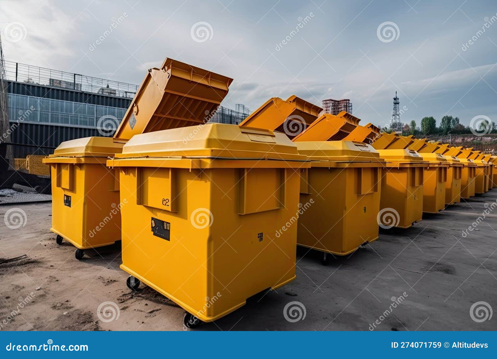 Containers for Recycling and Composting Materials in a Modern Landfill