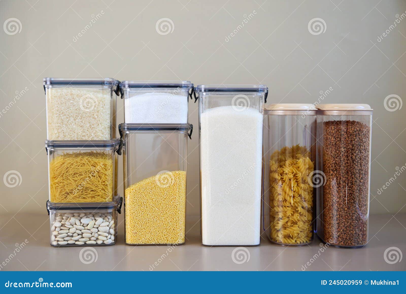 Containers for Storing Bulk Products in the Kitchen Stock Image Image of object, ecological