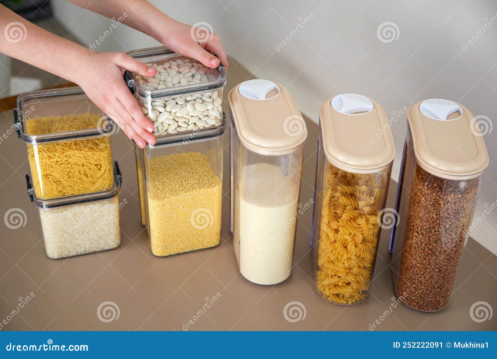 Containers for Storing Bulk Products in the Kitchen Stock Image Image of buckwheat, glass