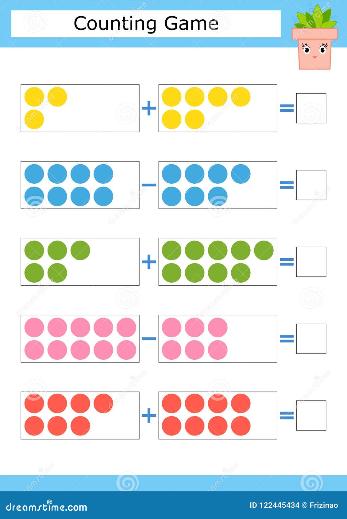 Subtração à Adição Do Jogo Matemático Simples Diversão Em