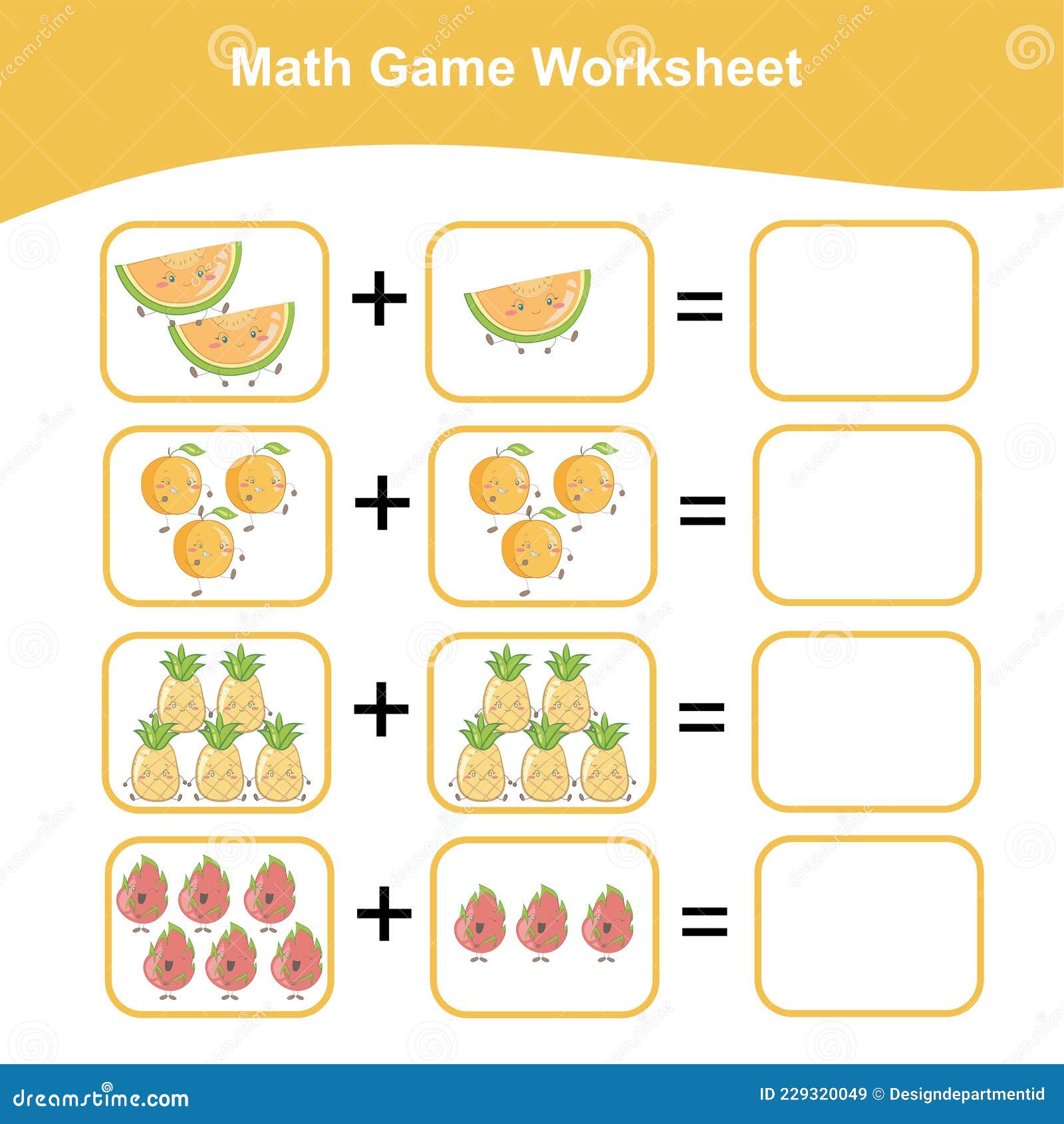 planilha para crianças da escola. jogo de matemática com frutas para  crianças, nível fácil, jogo de