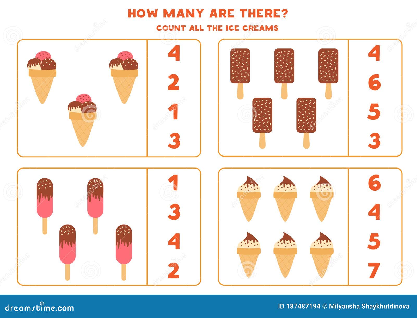 Quantos Jogos De Contagem De Sorvetes Para O Vetor De Ilustração